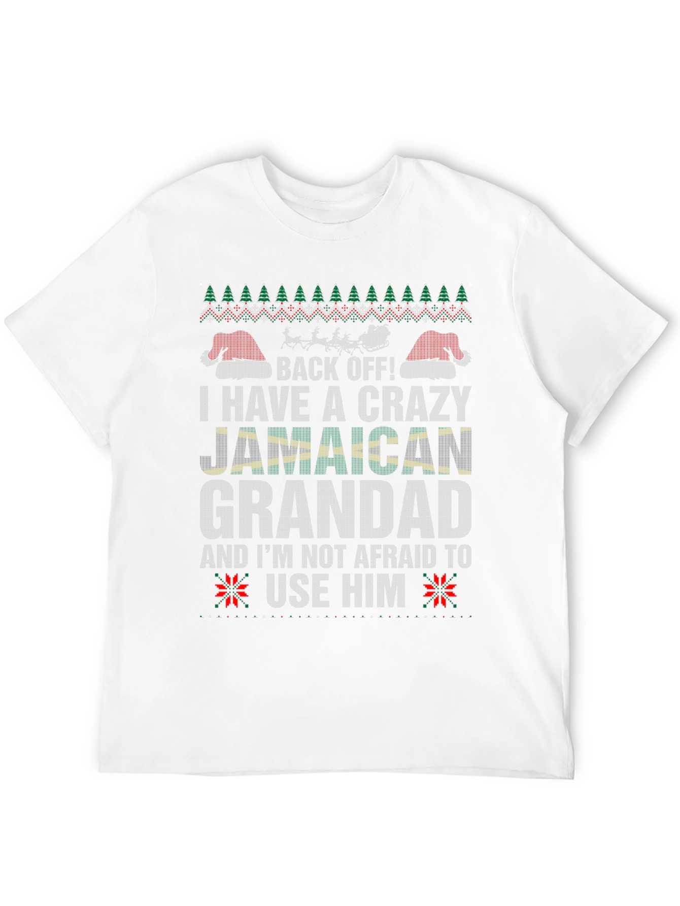 Crazy Jamaican Grandad Christmas T-Shirt