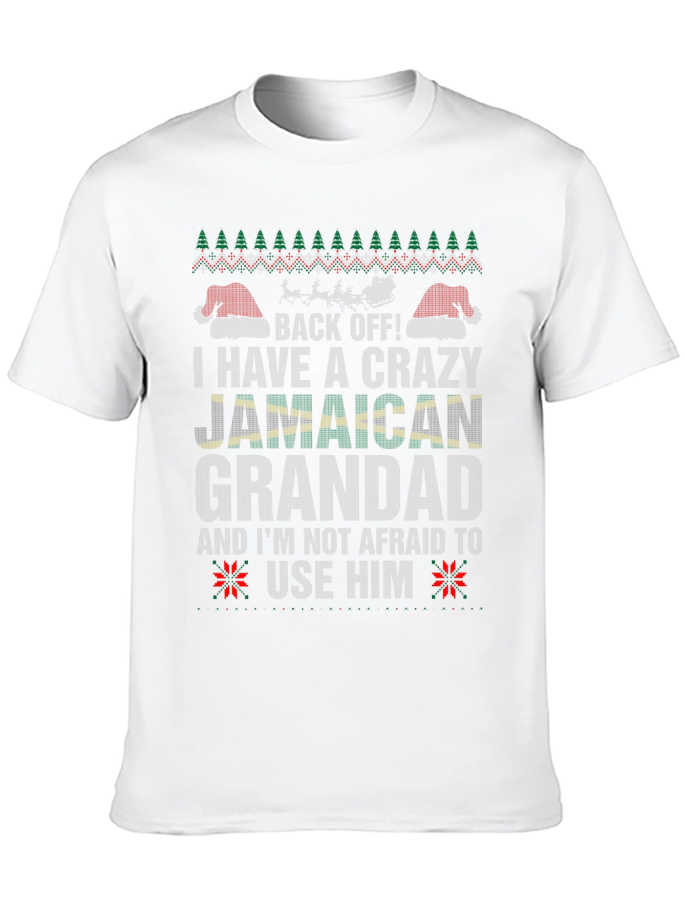 Crazy Jamaican Grandad Christmas T-Shirt