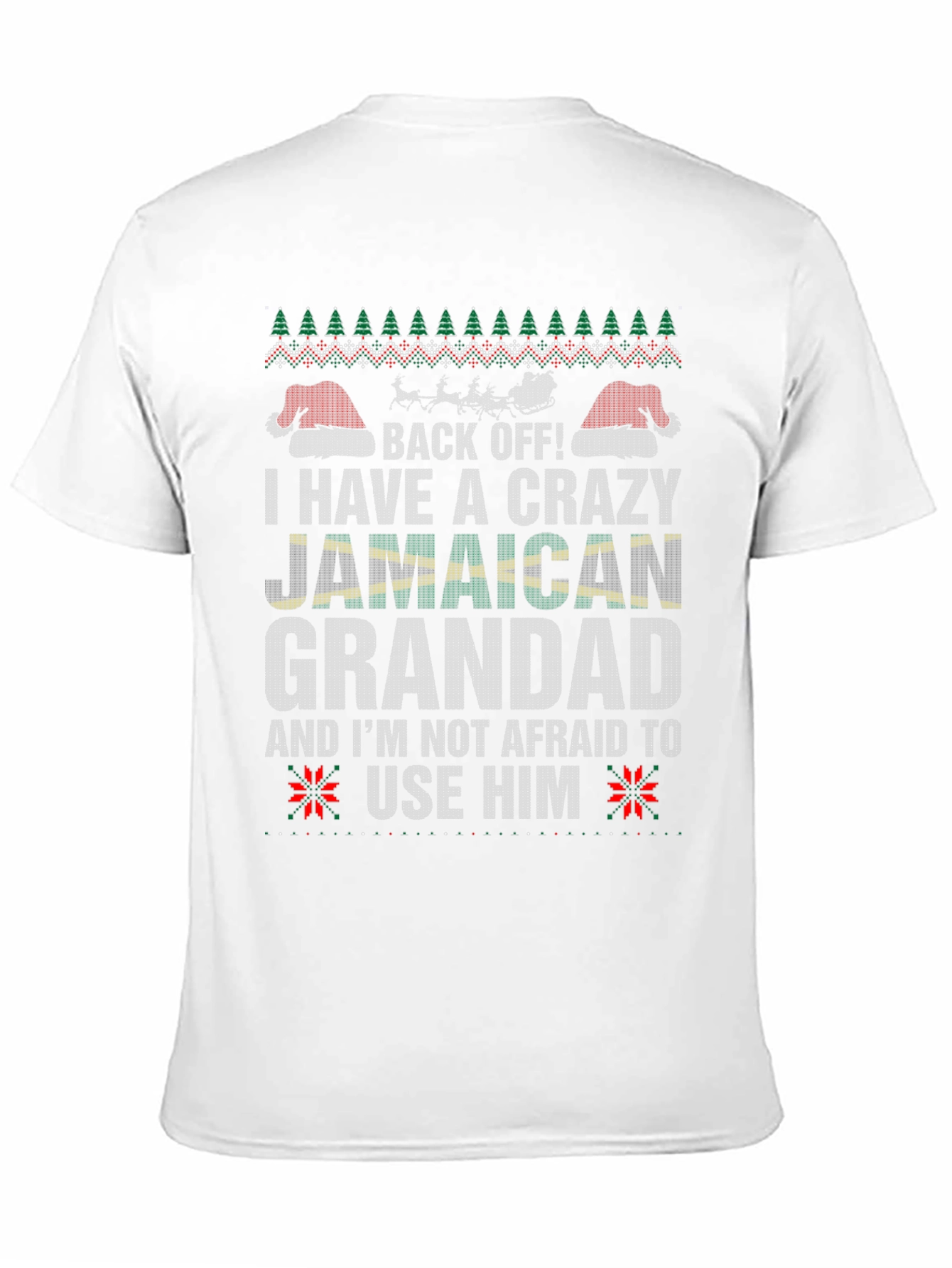 Crazy Jamaican Grandad Christmas T-Shirt