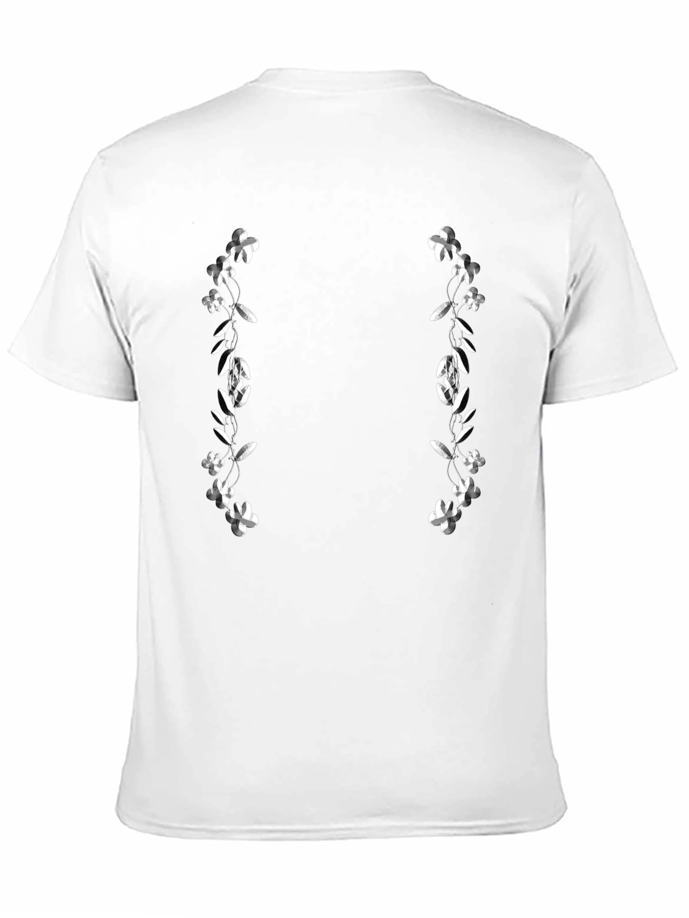Floral Accent Black T-Shirt
