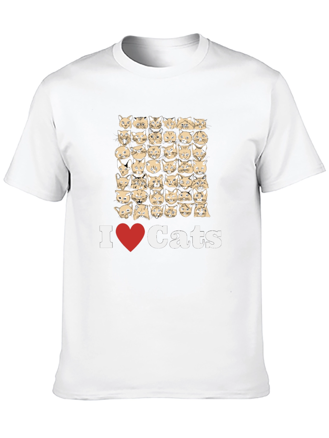 I Love Cats T-Shirt - Novelty Cat Design Tee
