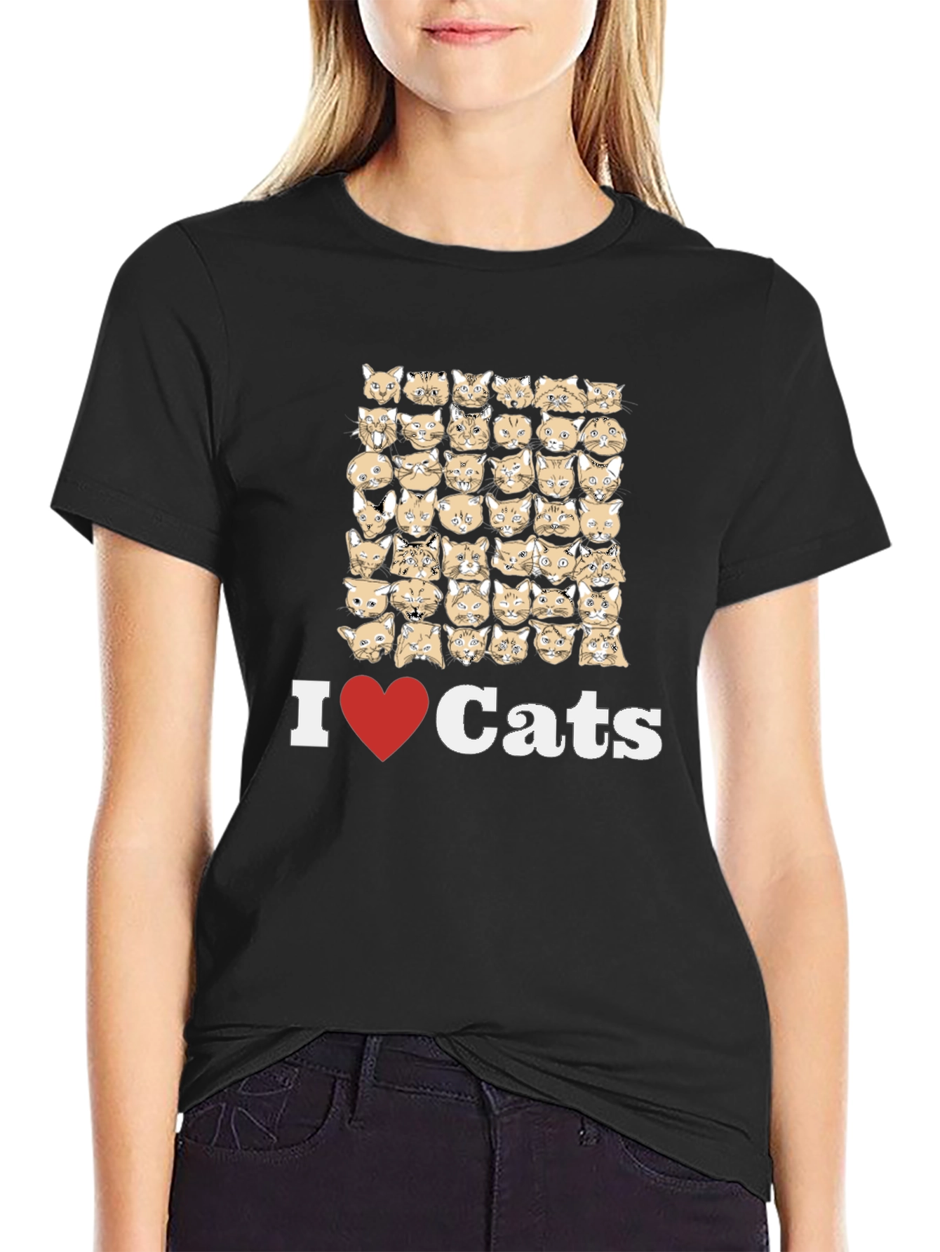 I Love Cats T-Shirt - Novelty Cat Design Tee