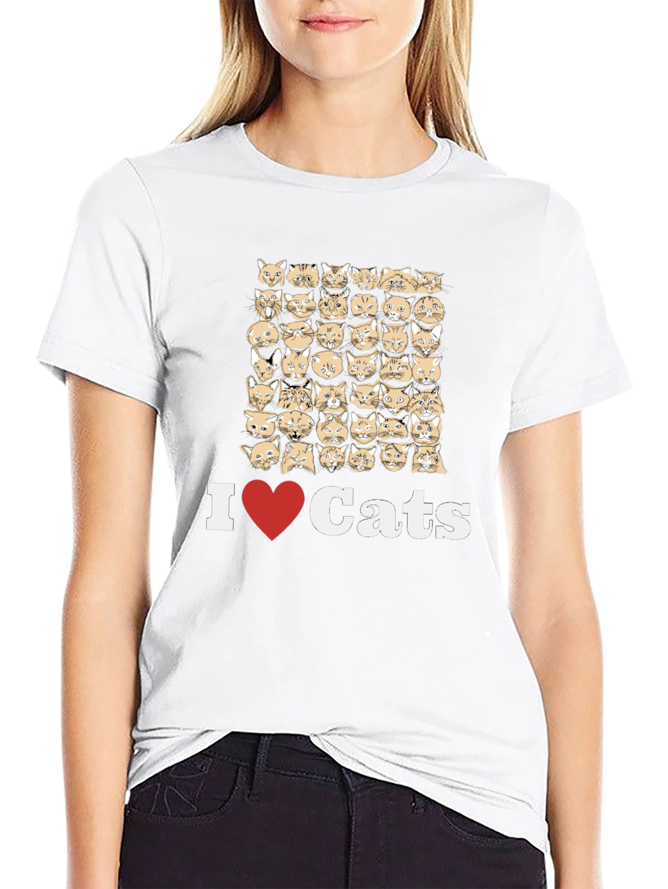 I Love Cats T-Shirt - Novelty Cat Design Tee