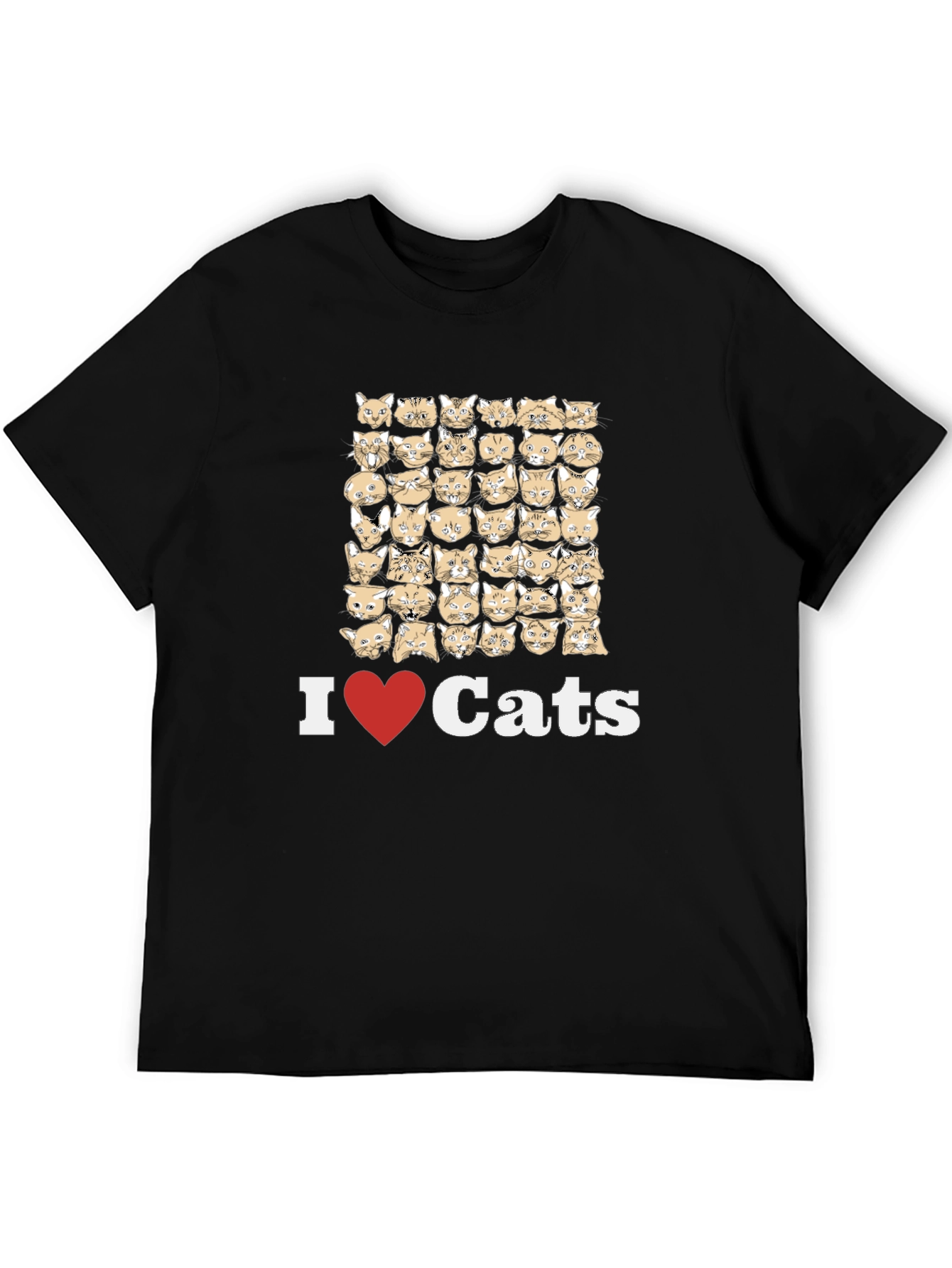 I Love Cats T-Shirt - Novelty Cat Design Tee