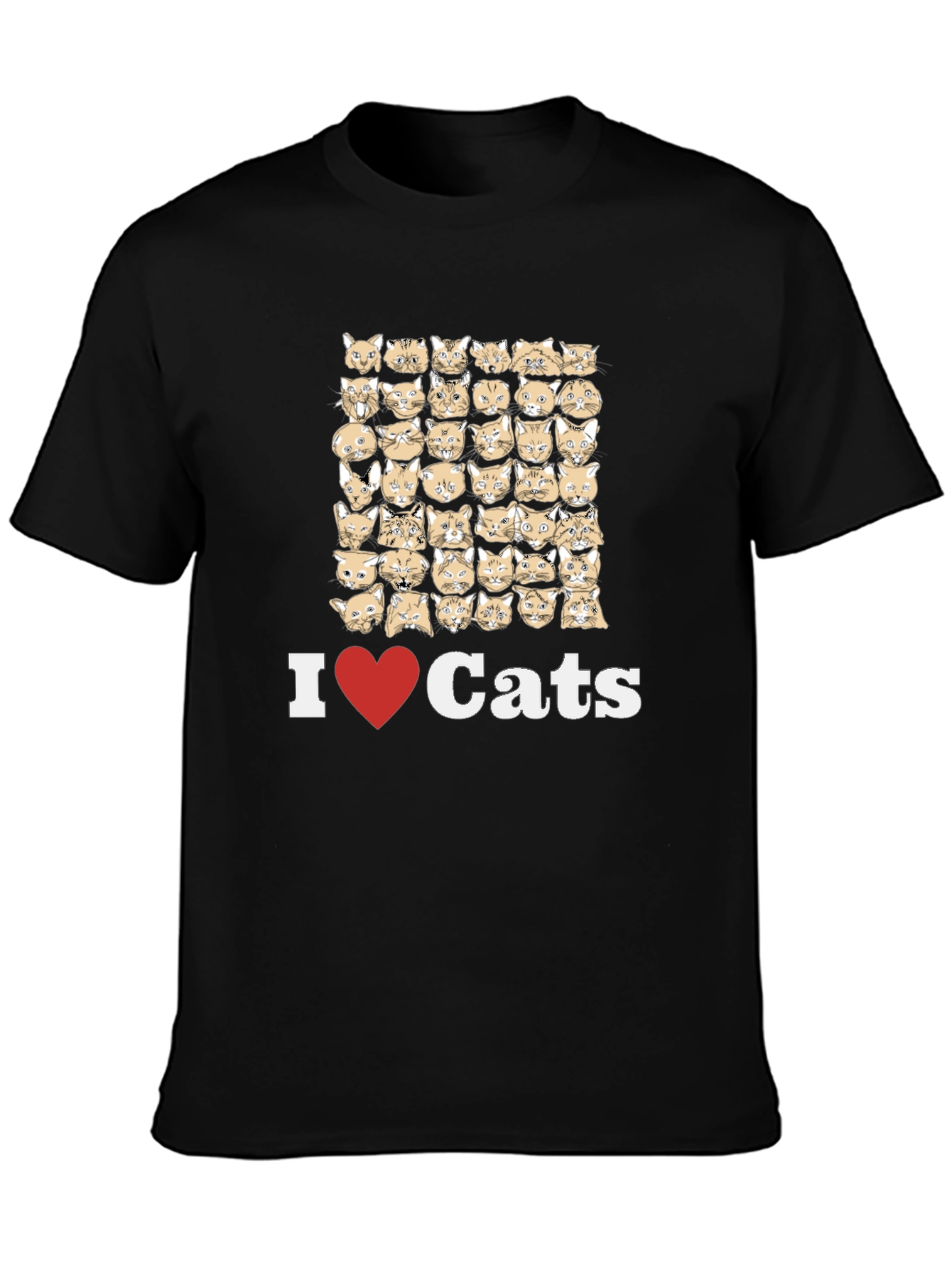 I Love Cats T-Shirt - Novelty Cat Design Tee