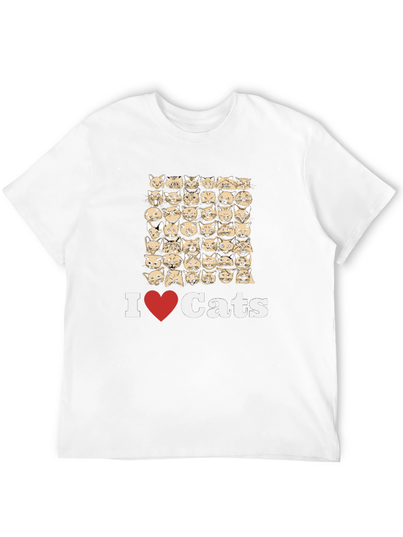 I Love Cats T-Shirt - Novelty Cat Design Tee