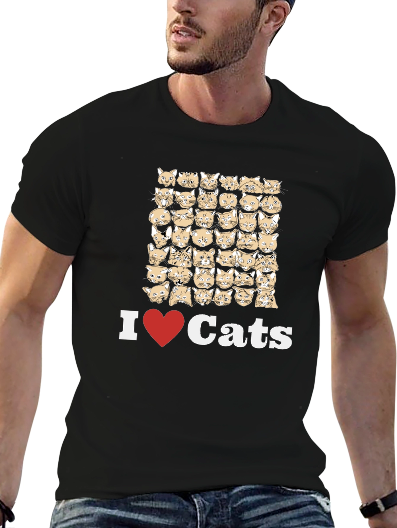 I Love Cats T-Shirt - Novelty Cat Design Tee