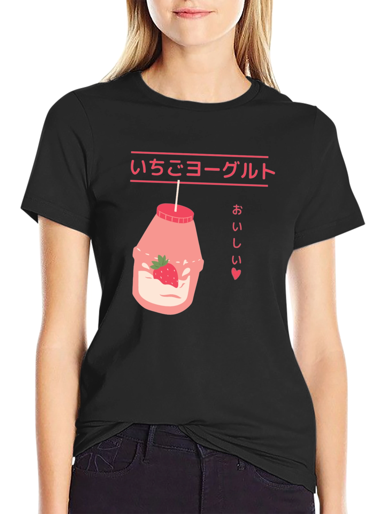 Strawberry Yogurt Drink T-Shirt - Kawaii Japanese Style