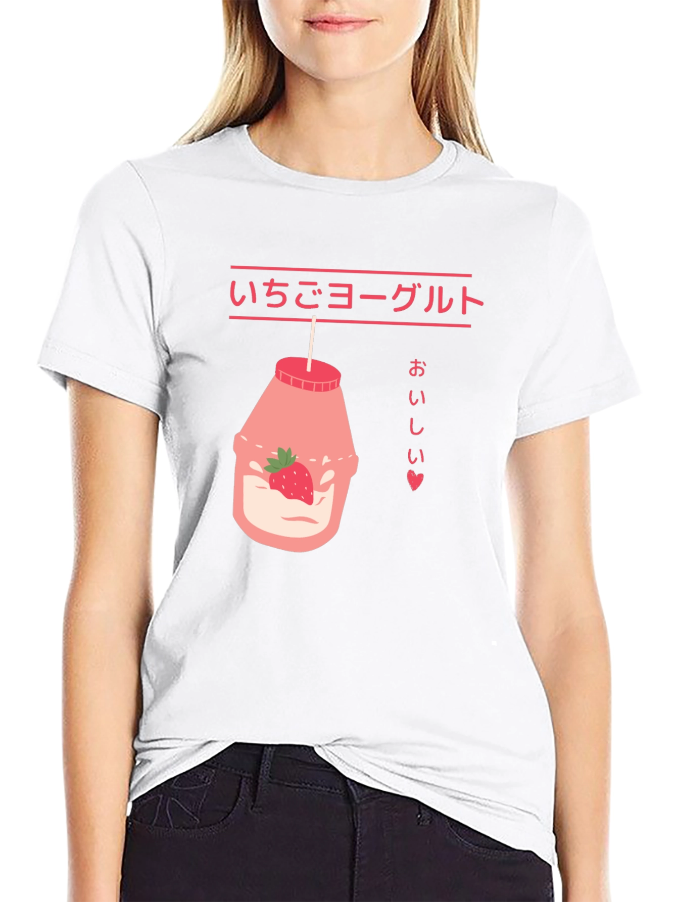 Strawberry Yogurt Drink T-Shirt - Kawaii Japanese Style