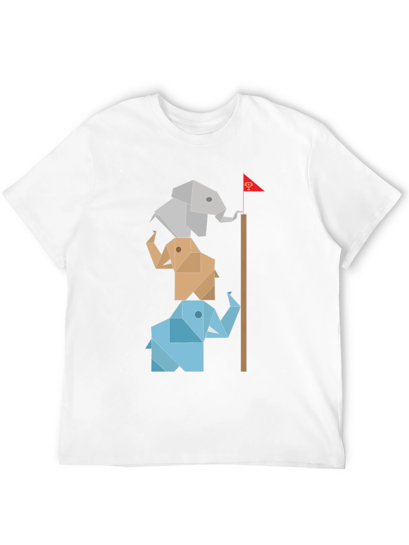 Origami Elephant Totem Tee - Unique Graphic Design