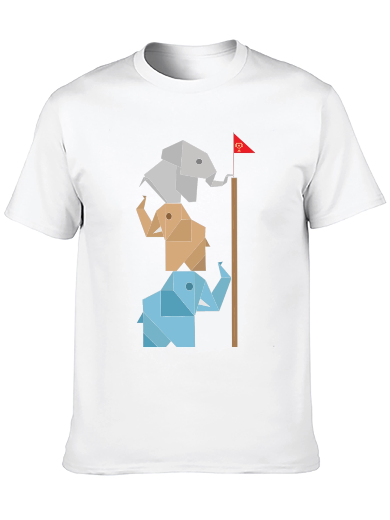 Origami Elephant Totem Tee - Unique Graphic Design