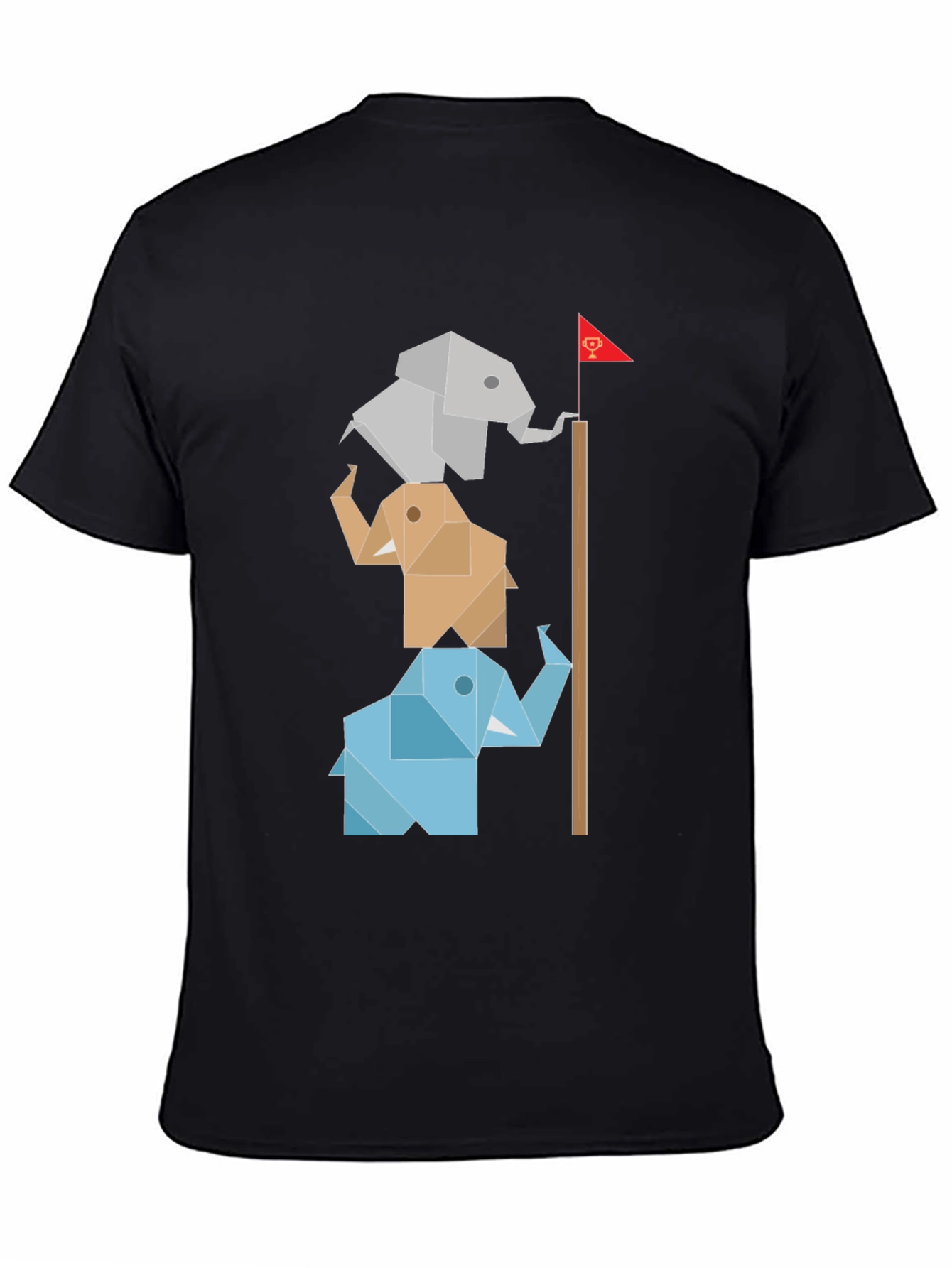 Origami Elephant Totem Tee - Unique Graphic Design