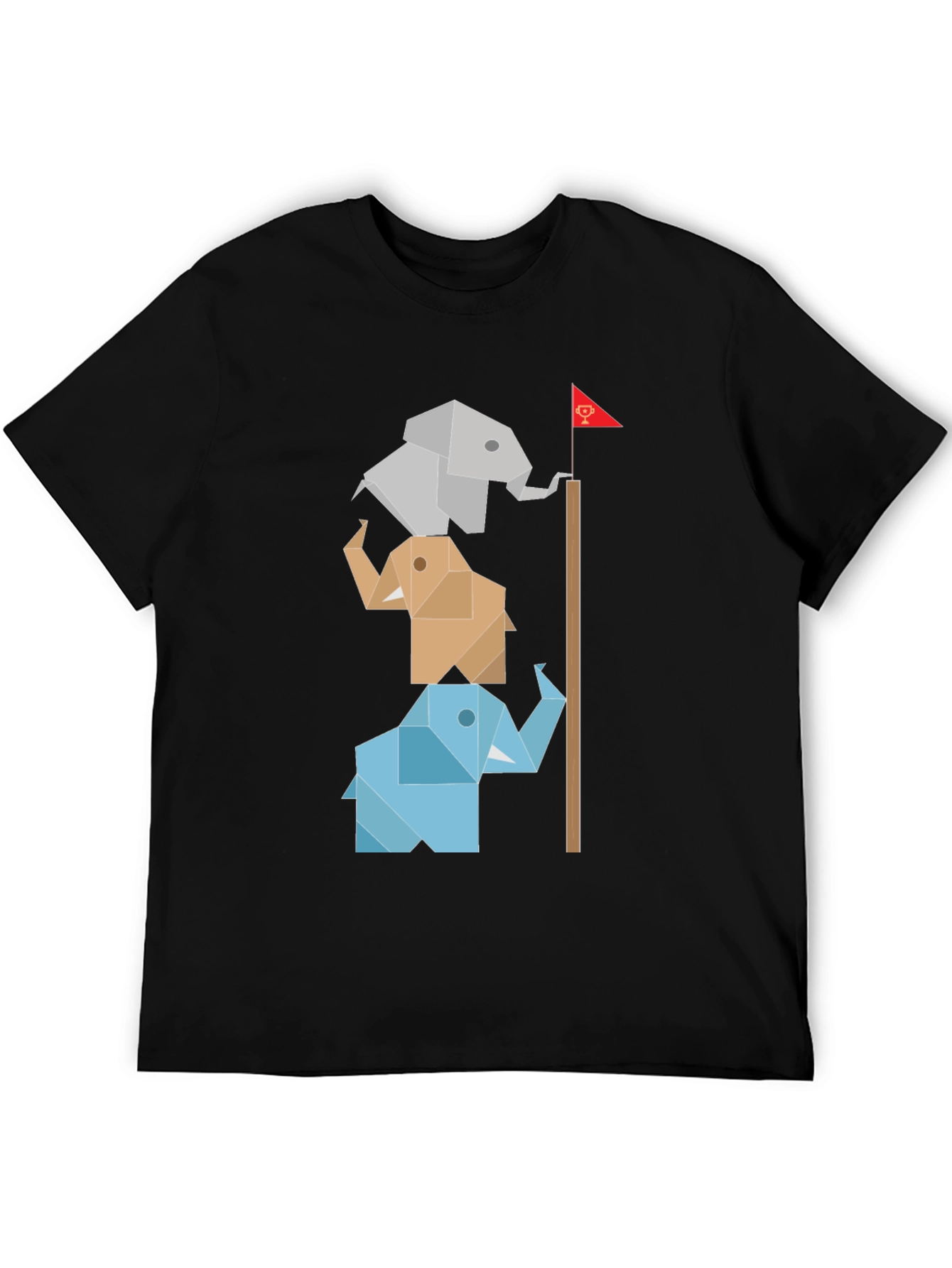 Origami Elephant Totem Tee - Unique Graphic Design