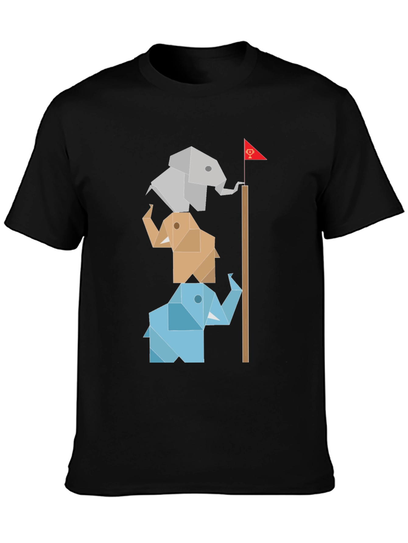 Origami Elephant Totem Tee - Unique Graphic Design