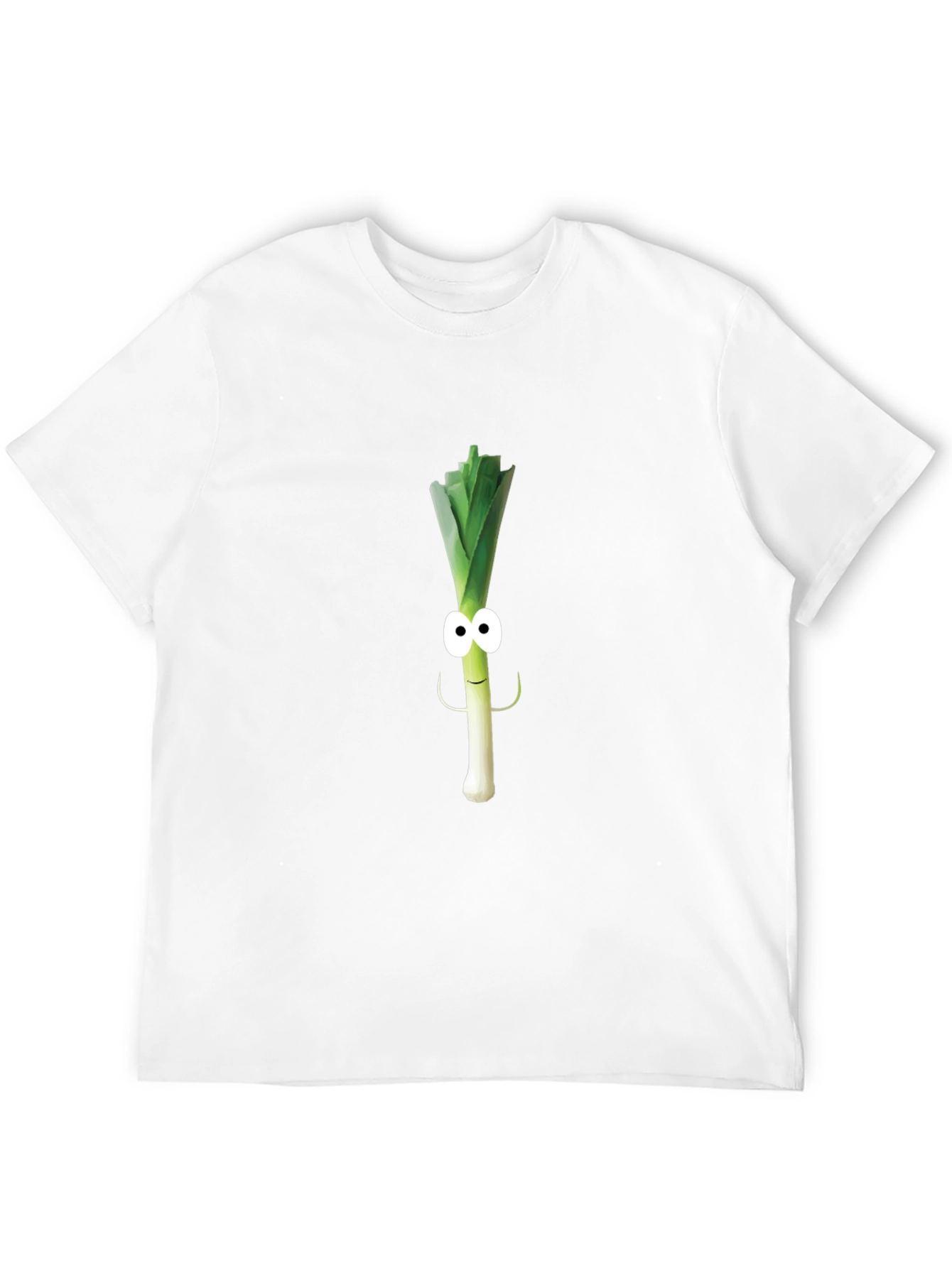 Funny Leek Character Black T-Shirt