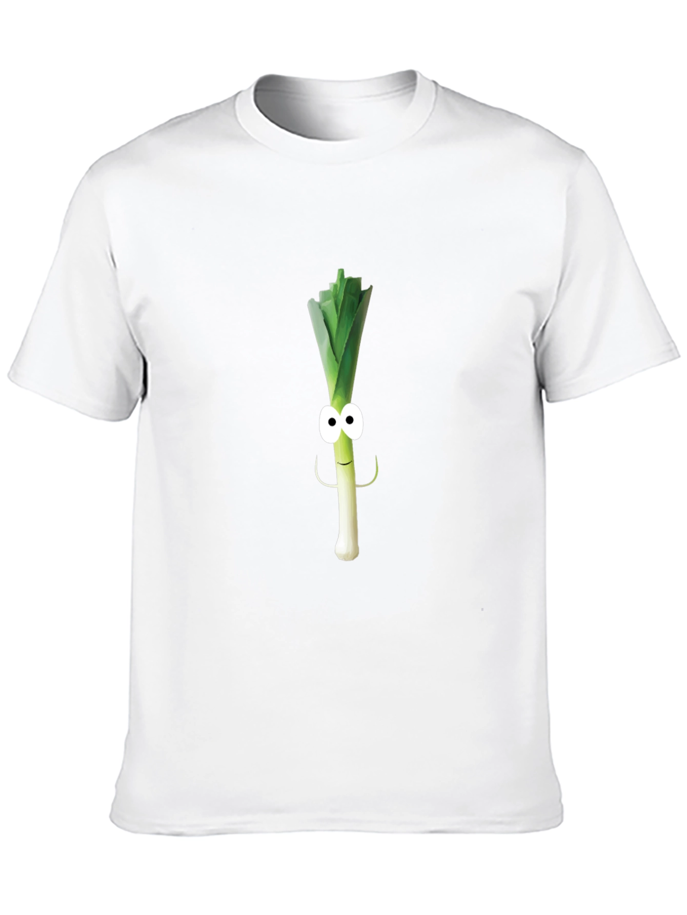 Funny Leek Character Black T-Shirt