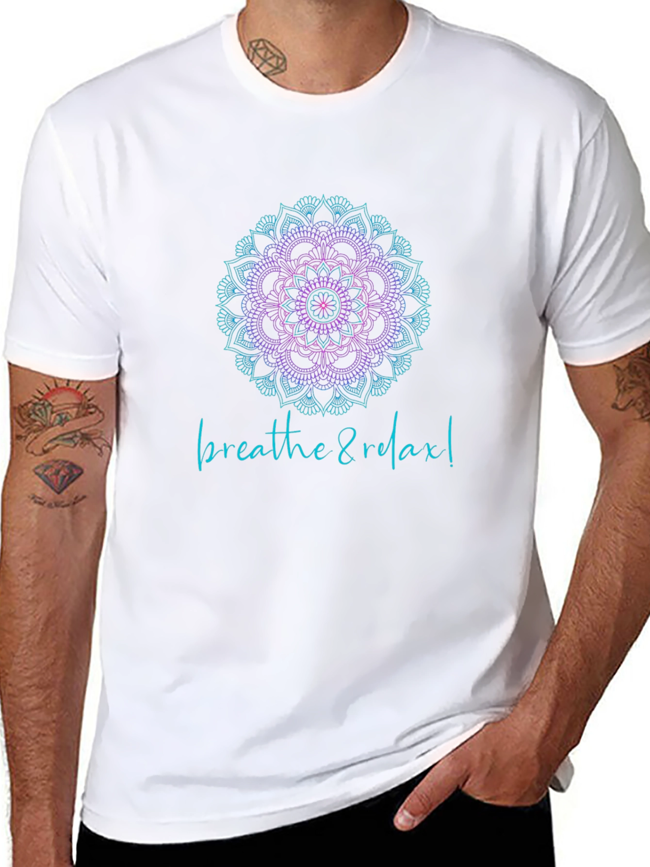 Breathe & Relax Mandala Tee - Zen Comfort