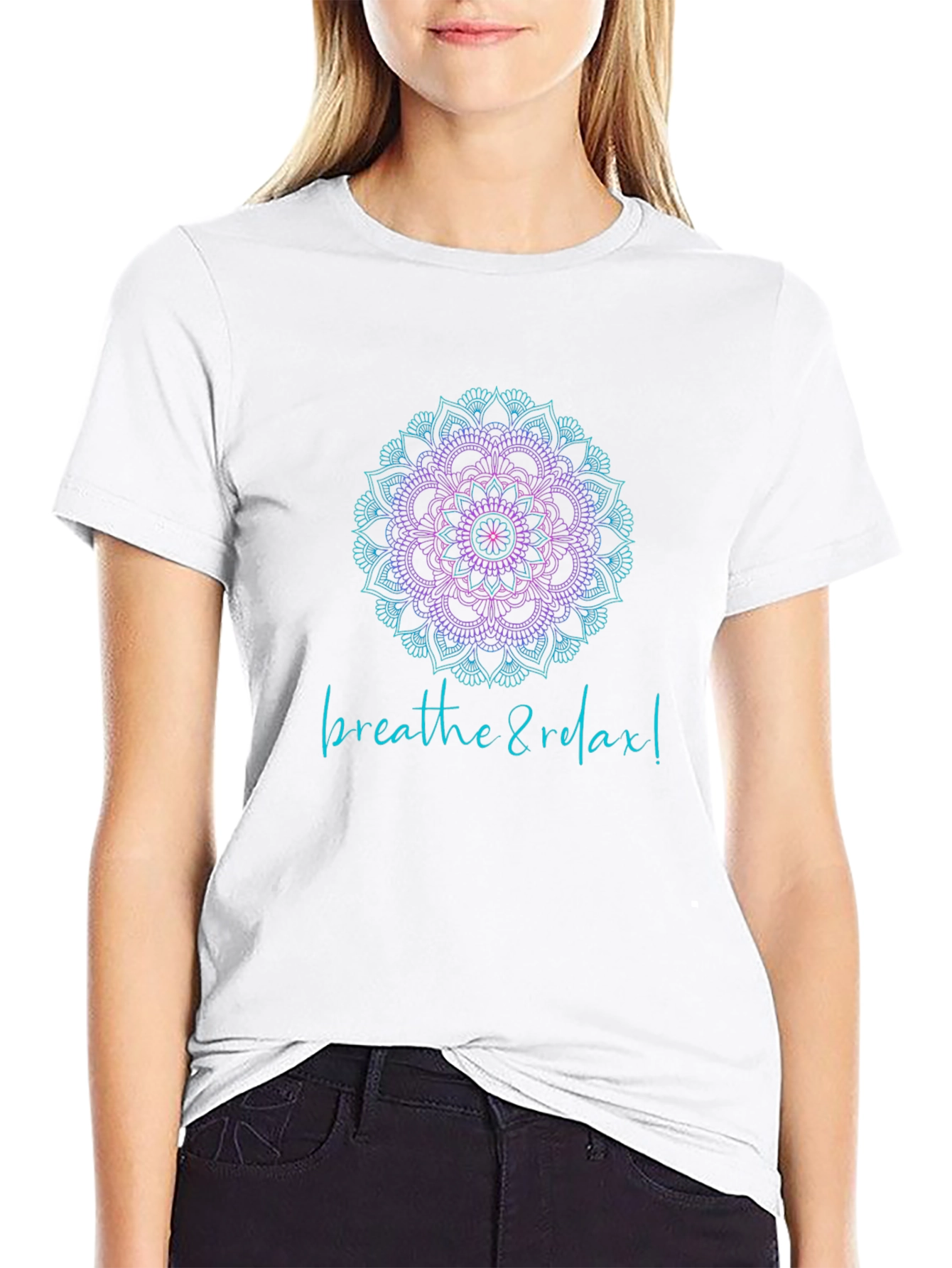 Breathe & Relax Mandala Tee - Zen Comfort