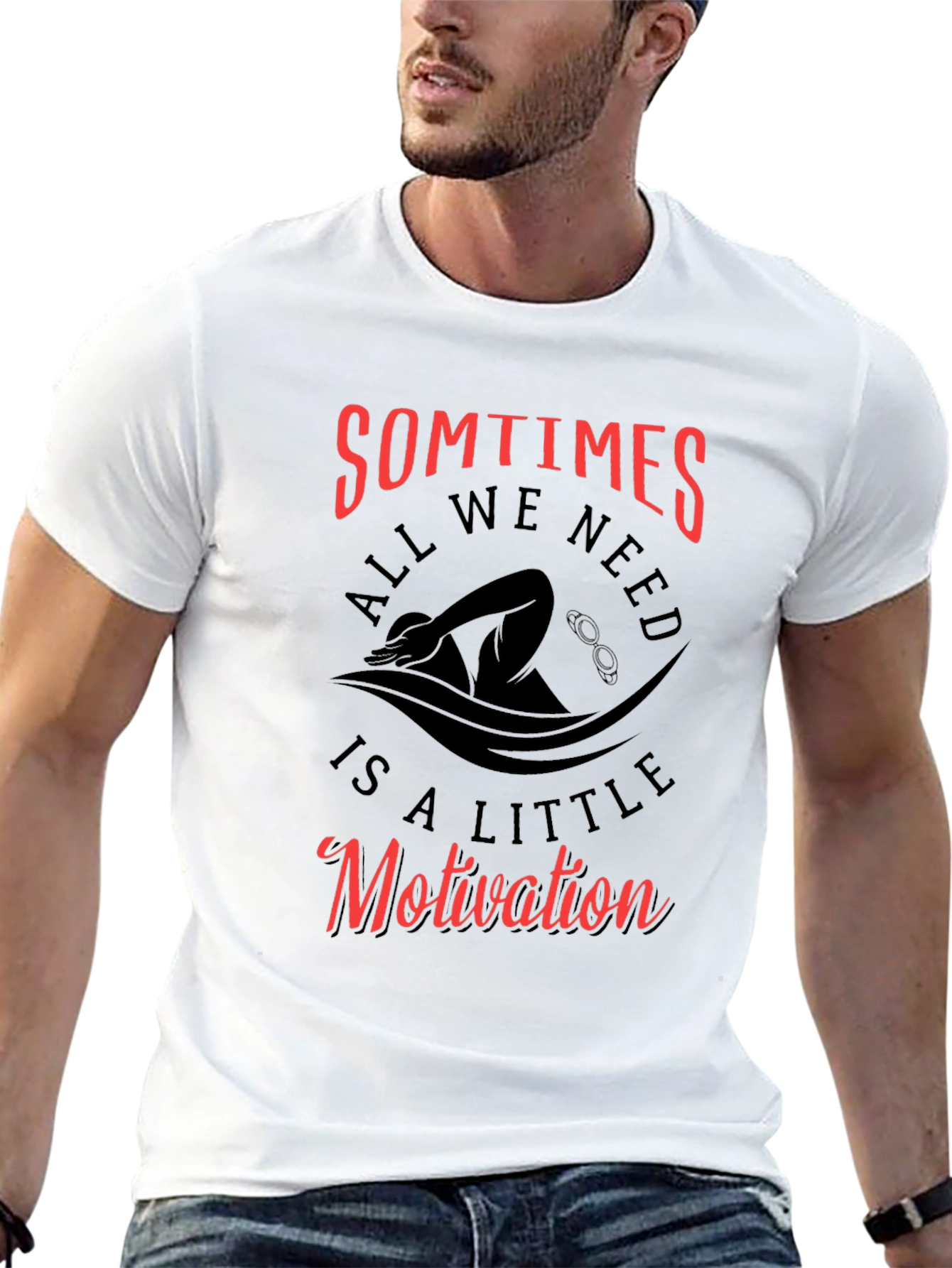 Motivational Swimmer Black T-Shirt