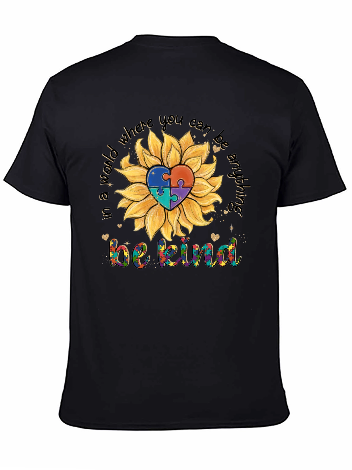 Autism Awareness Sunflower T-Shirt - Be Kind
