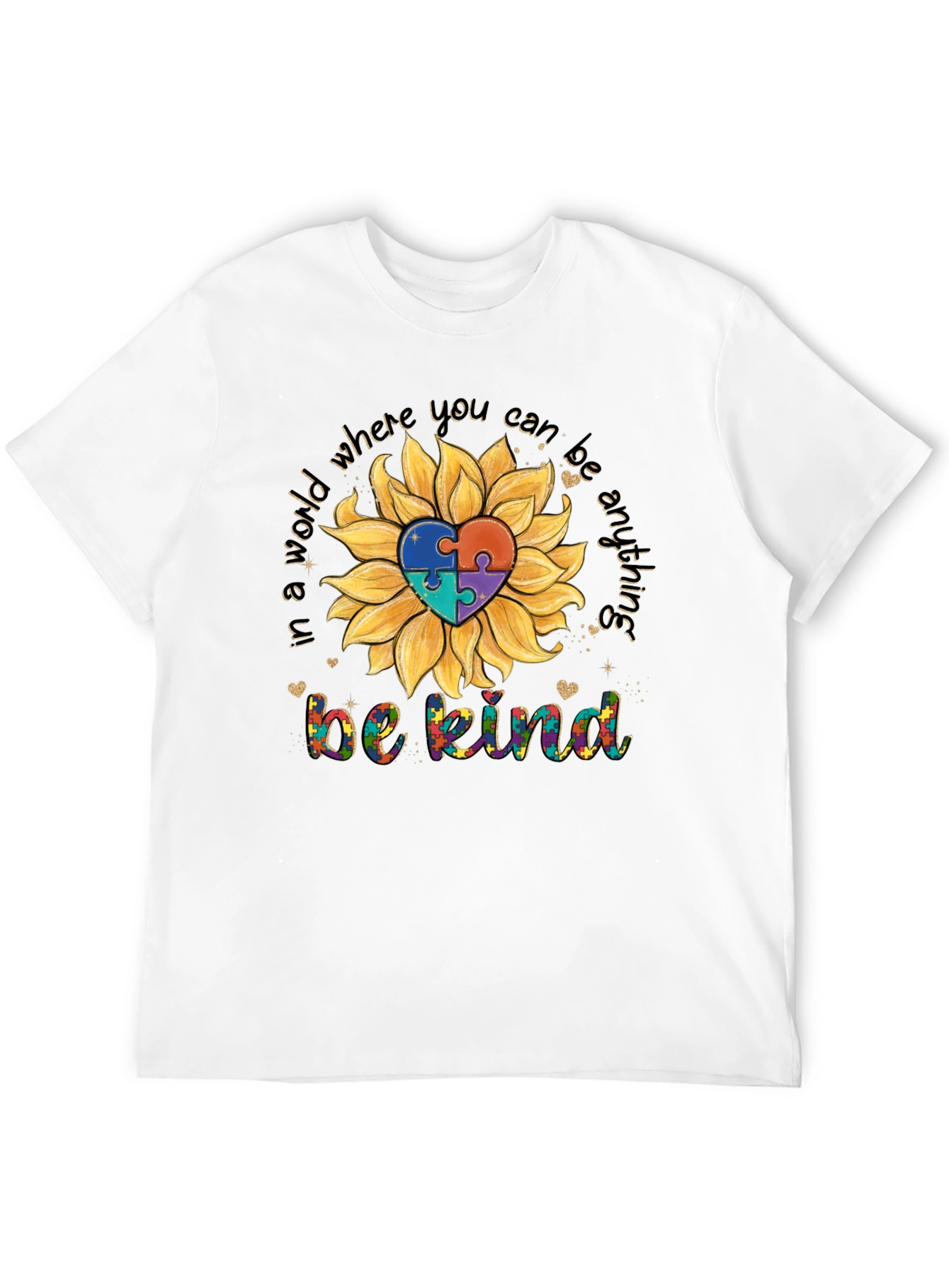 Autism Awareness Sunflower T-Shirt - Be Kind