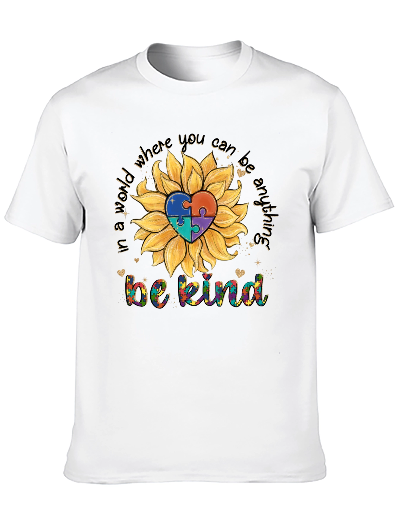 Autism Awareness Sunflower T-Shirt - Be Kind