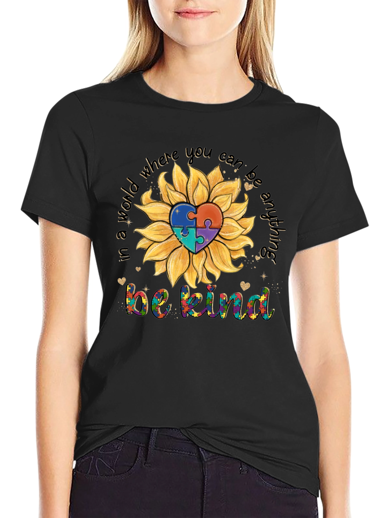 Autism Awareness Sunflower T-Shirt - Be Kind