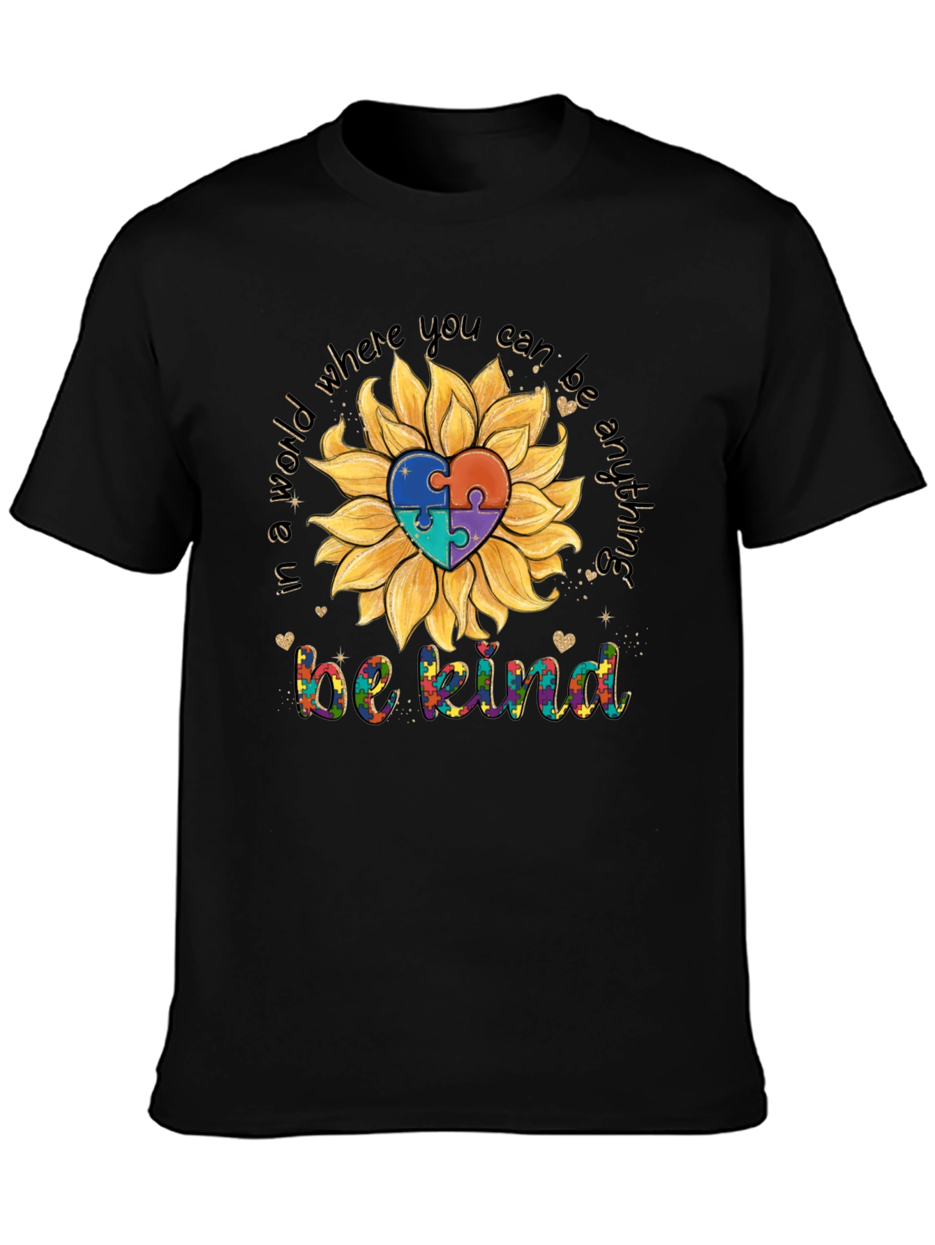 Autism Awareness Sunflower T-Shirt - Be Kind