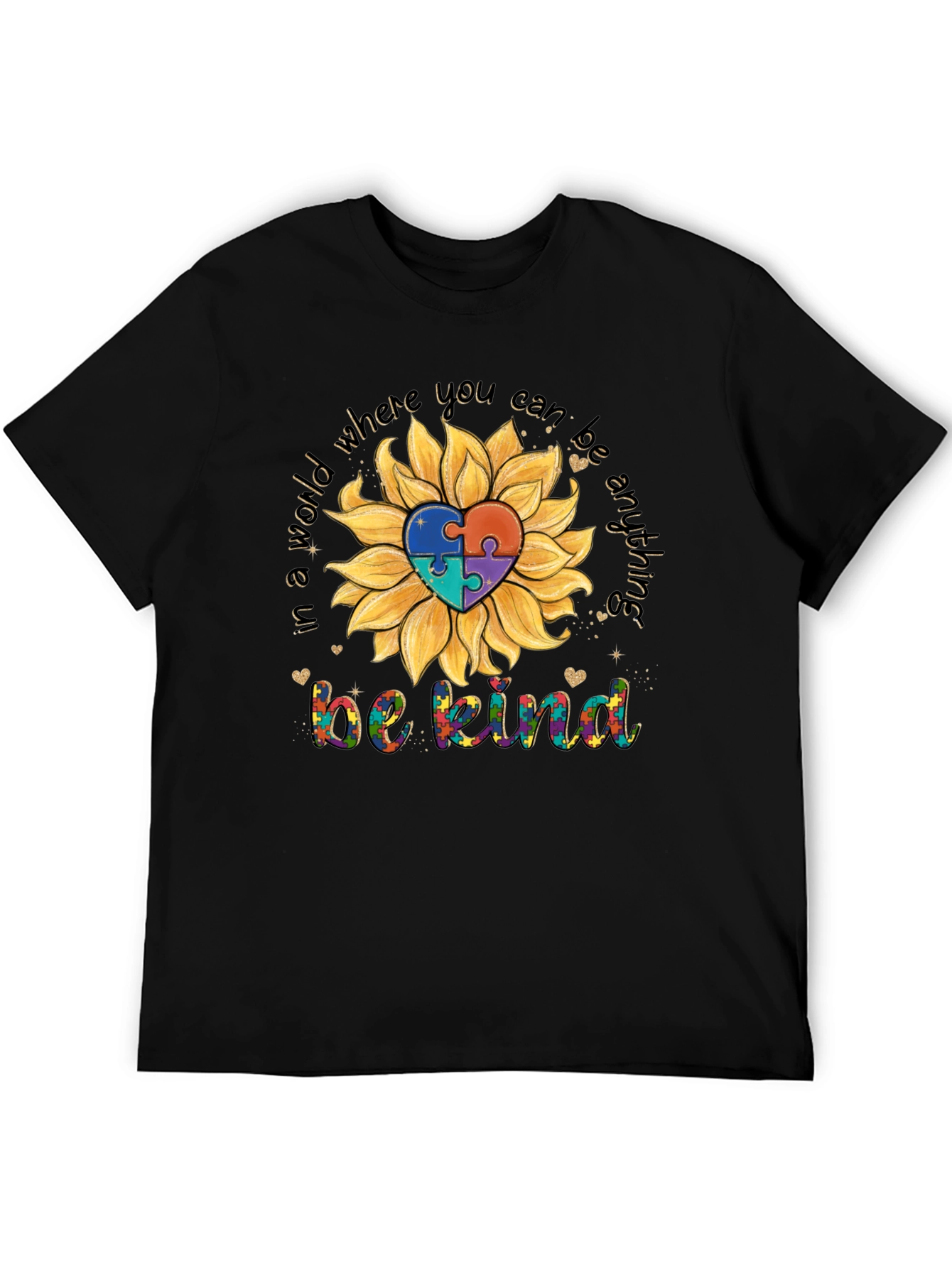 Autism Awareness Sunflower T-Shirt - Be Kind