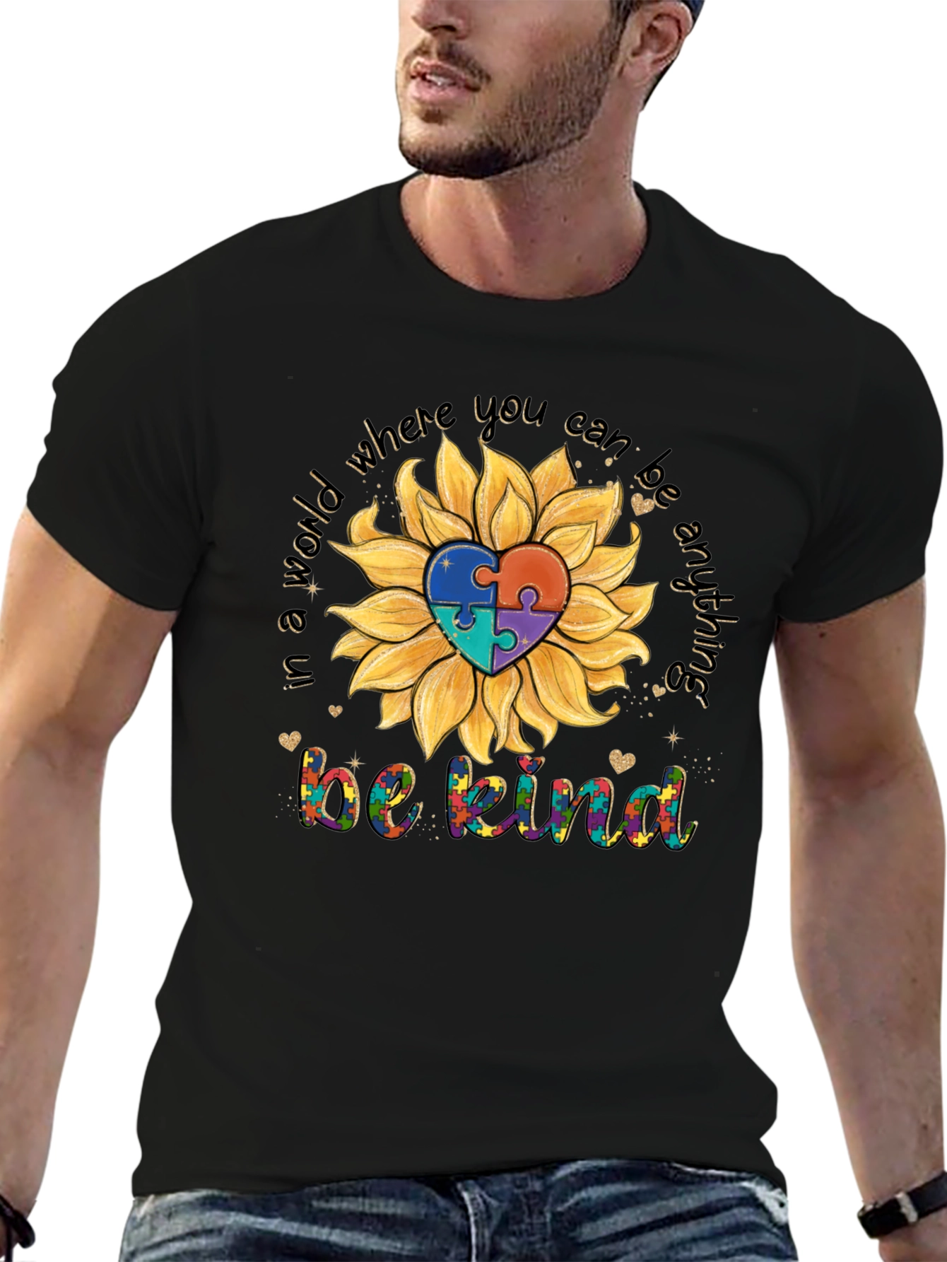 Autism Awareness Sunflower T-Shirt - Be Kind
