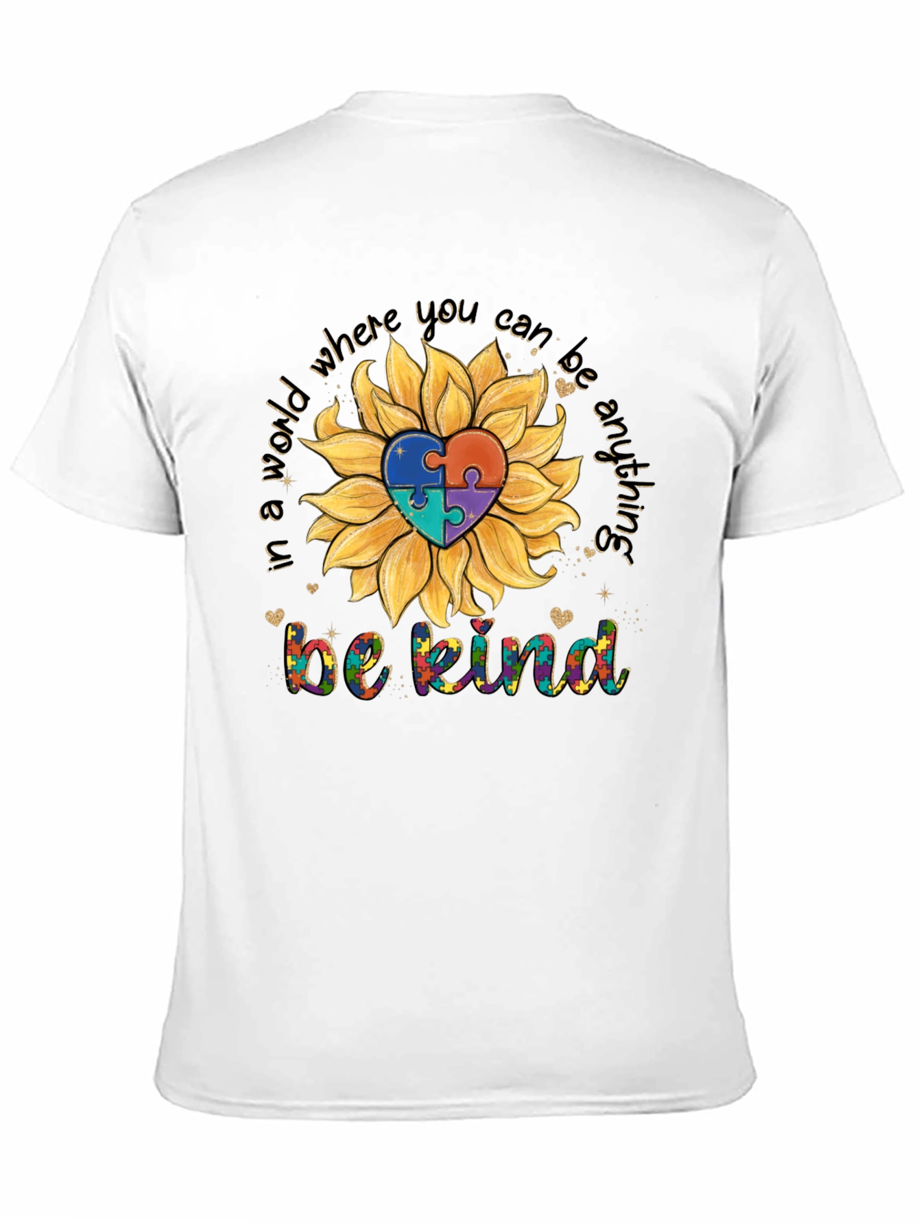 Autism Awareness Sunflower T-Shirt - Be Kind