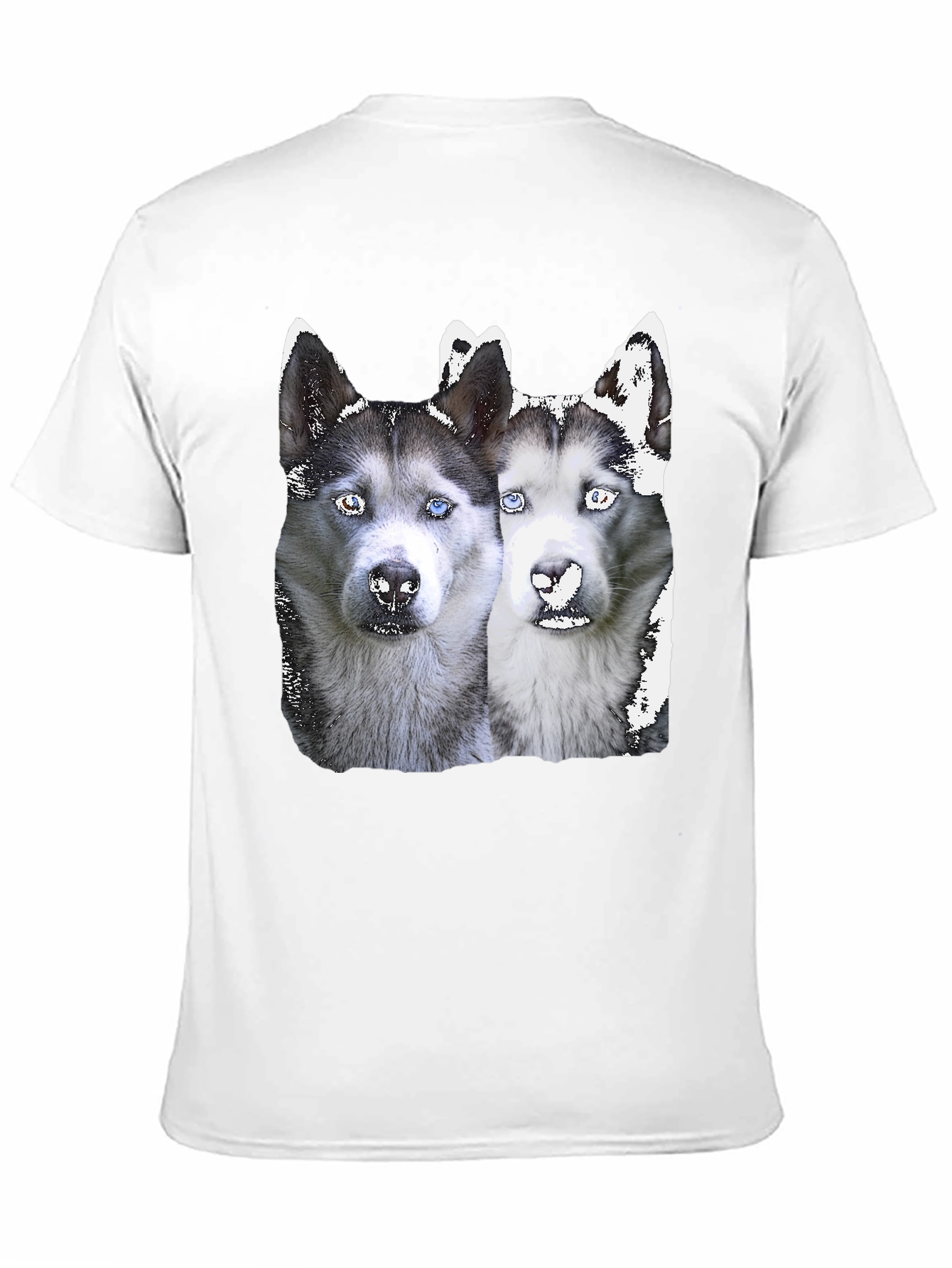 Husky Duo Graphic Tee - Black Cotton Blend