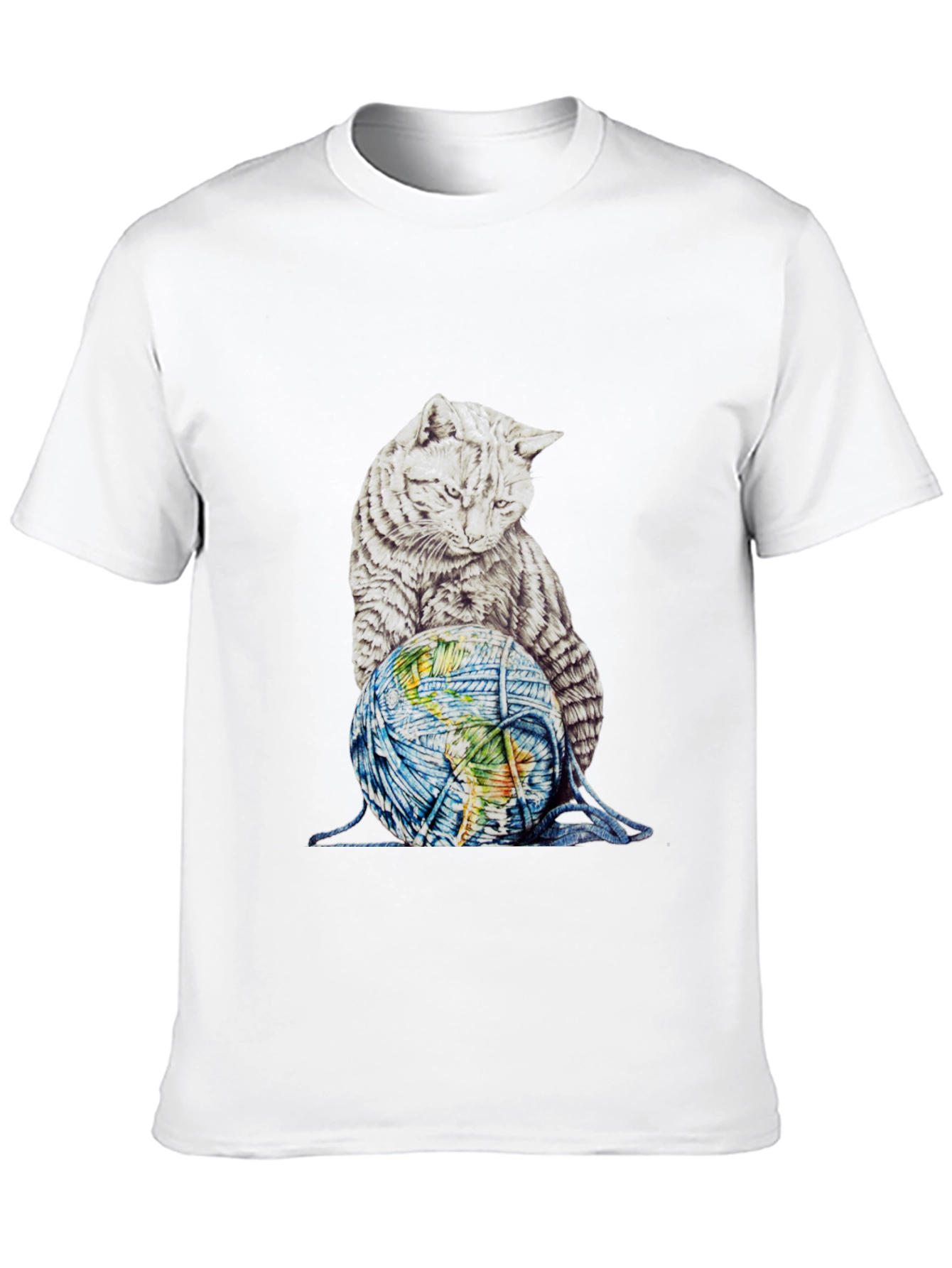 Cat on World Graphic T-Shirt