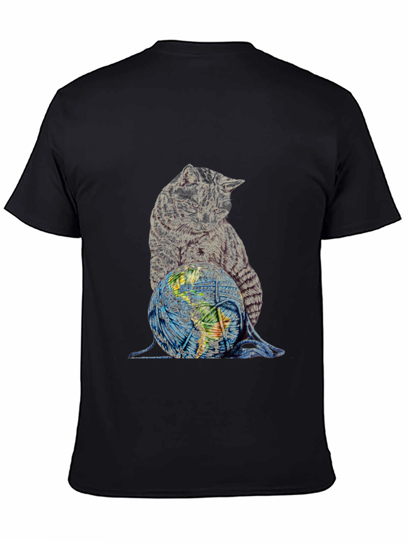 Cat on World Graphic T-Shirt