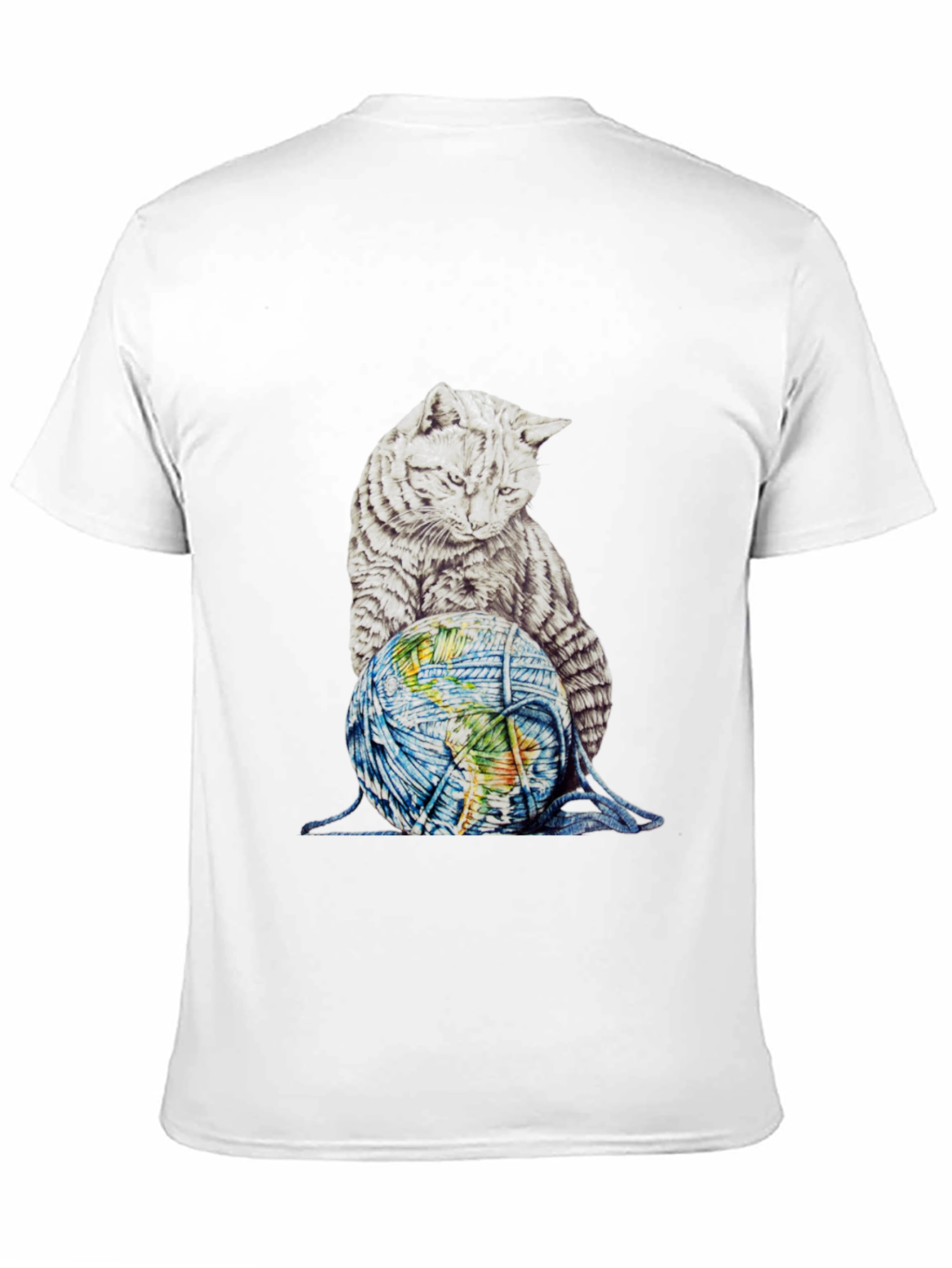 Cat on World Graphic T-Shirt