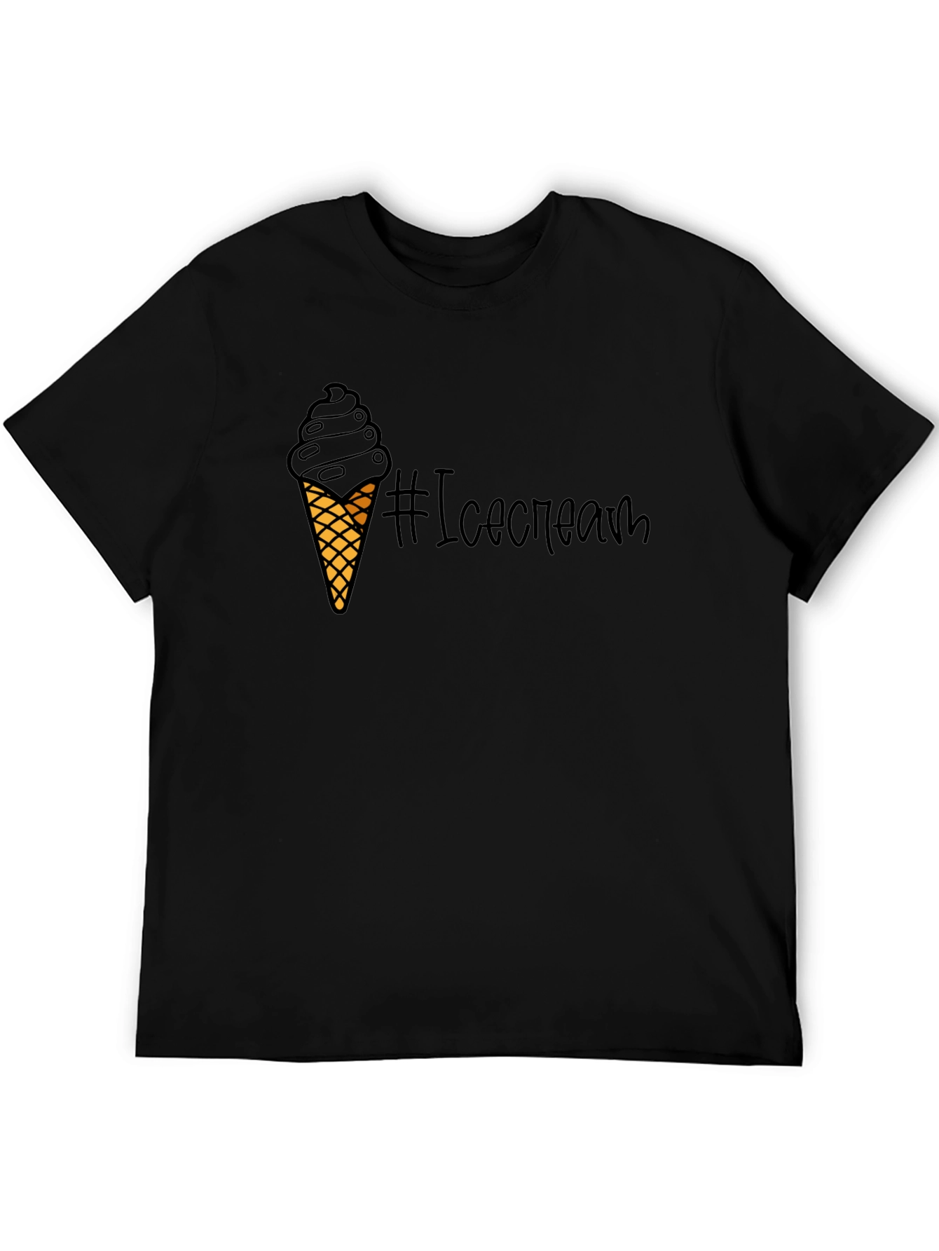 Ice Cream Graphic Black T-Shirt