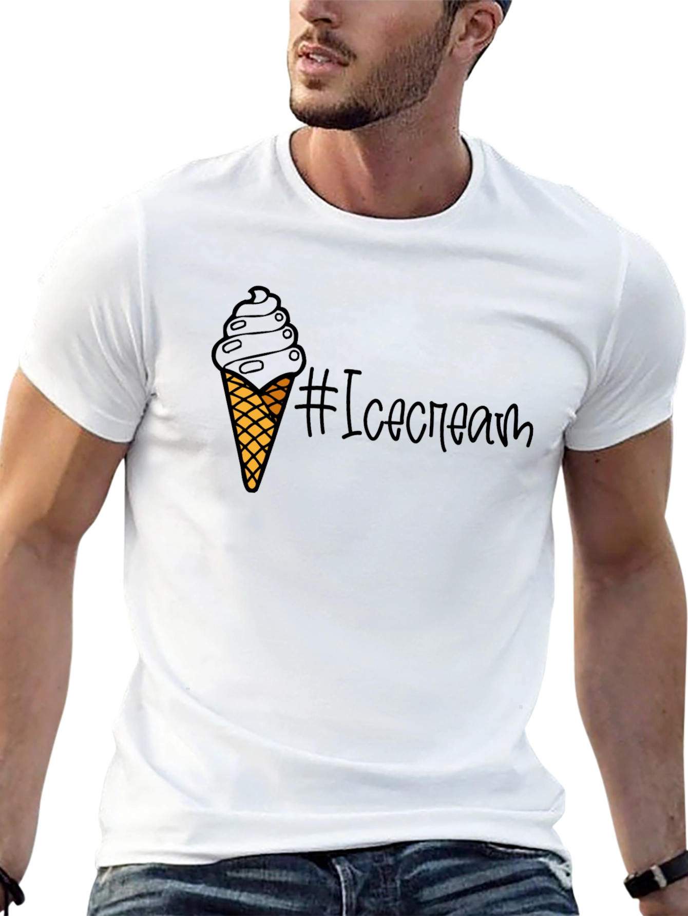 Ice Cream Graphic Black T-Shirt