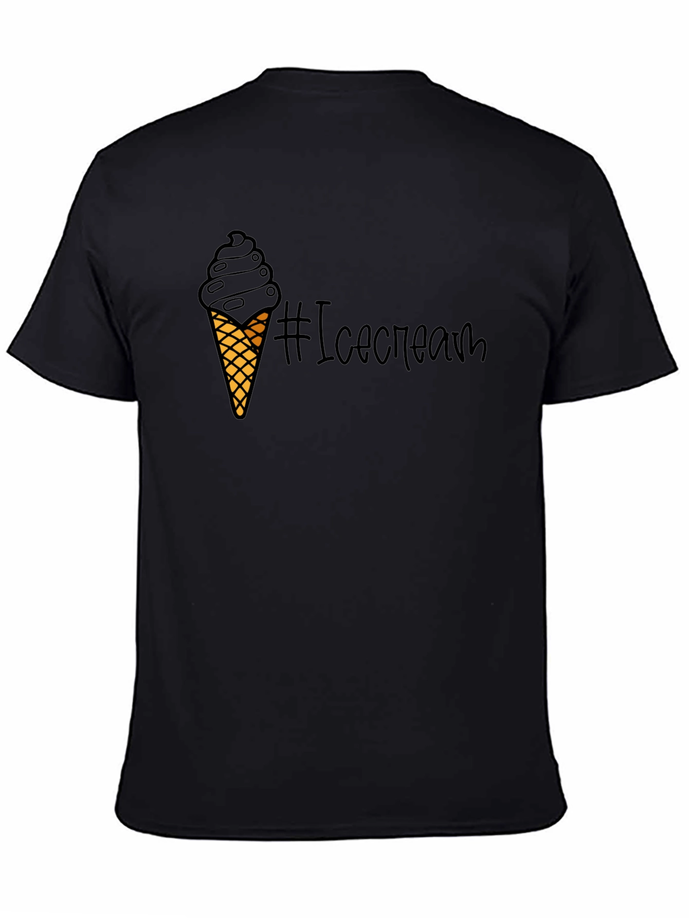 Ice Cream Graphic Black T-Shirt