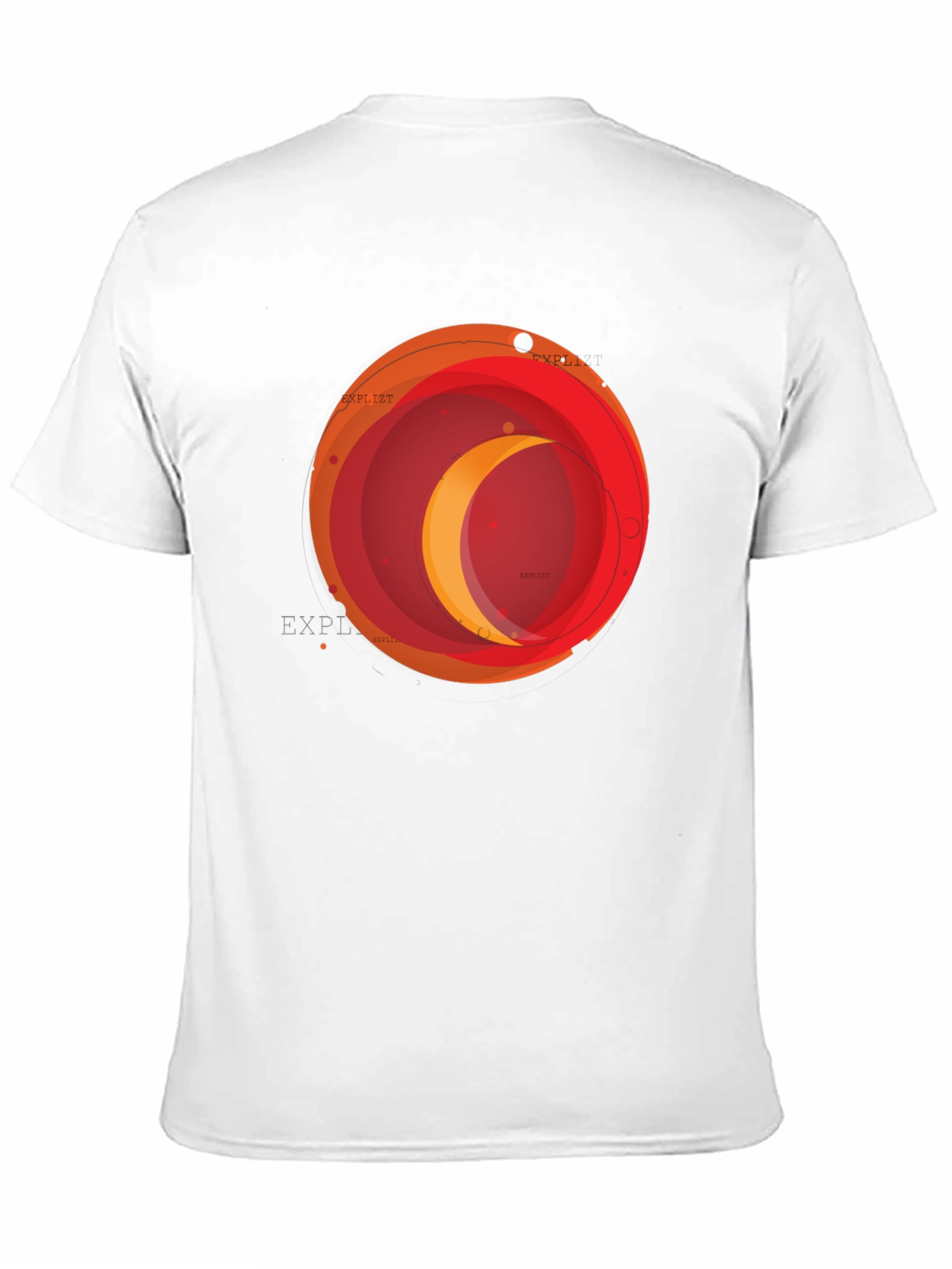 Abstract Crescent Moon Graphic Black T-Shirt
