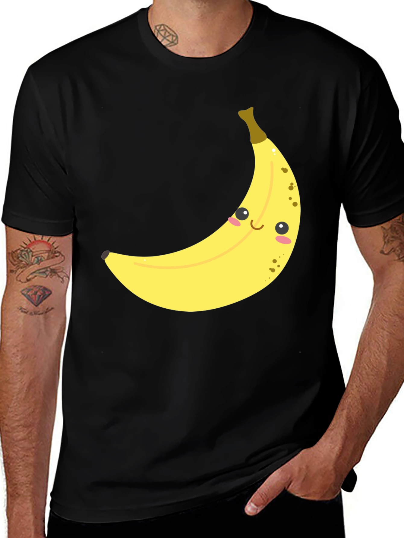 Cute Banana Graphic Tee - Unisex Black T-Shirt