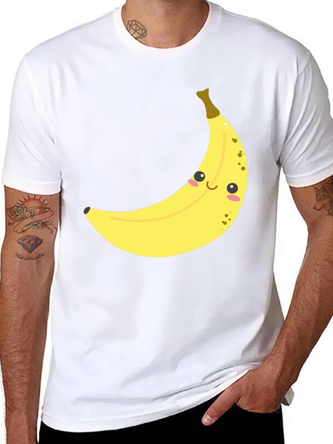 Cute Banana Graphic Tee - Unisex Black T-Shirt