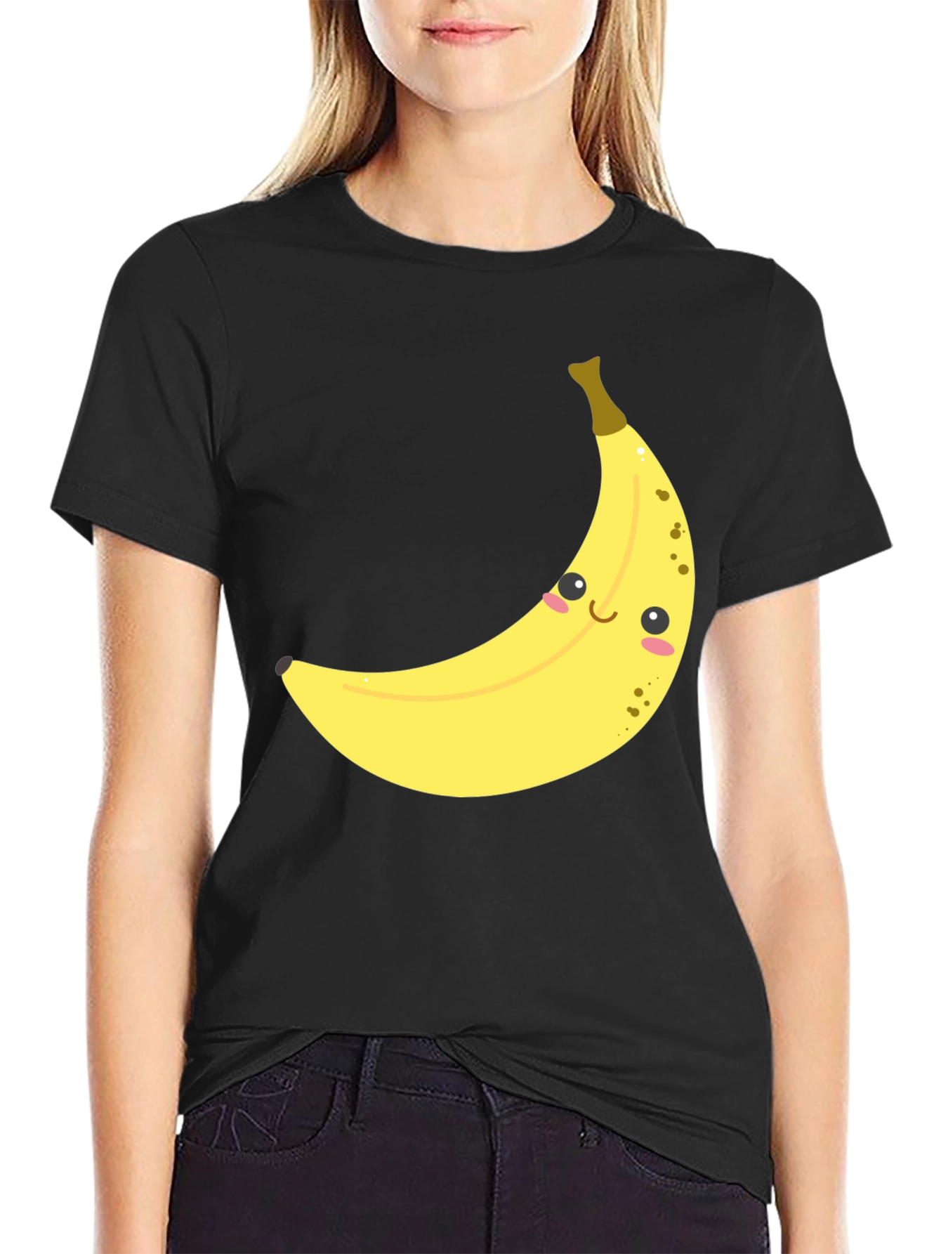 Cute Banana Graphic Tee - Unisex Black T-Shirt