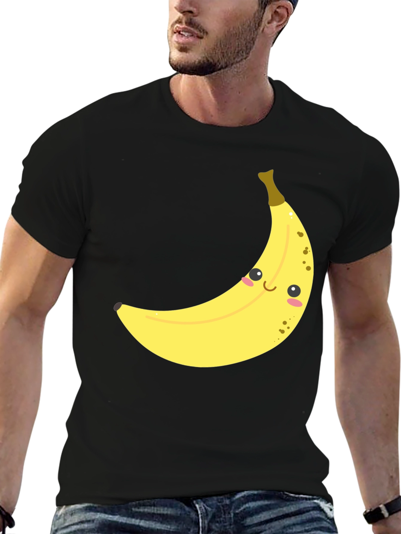 Cute Banana Graphic Tee - Unisex Black T-Shirt
