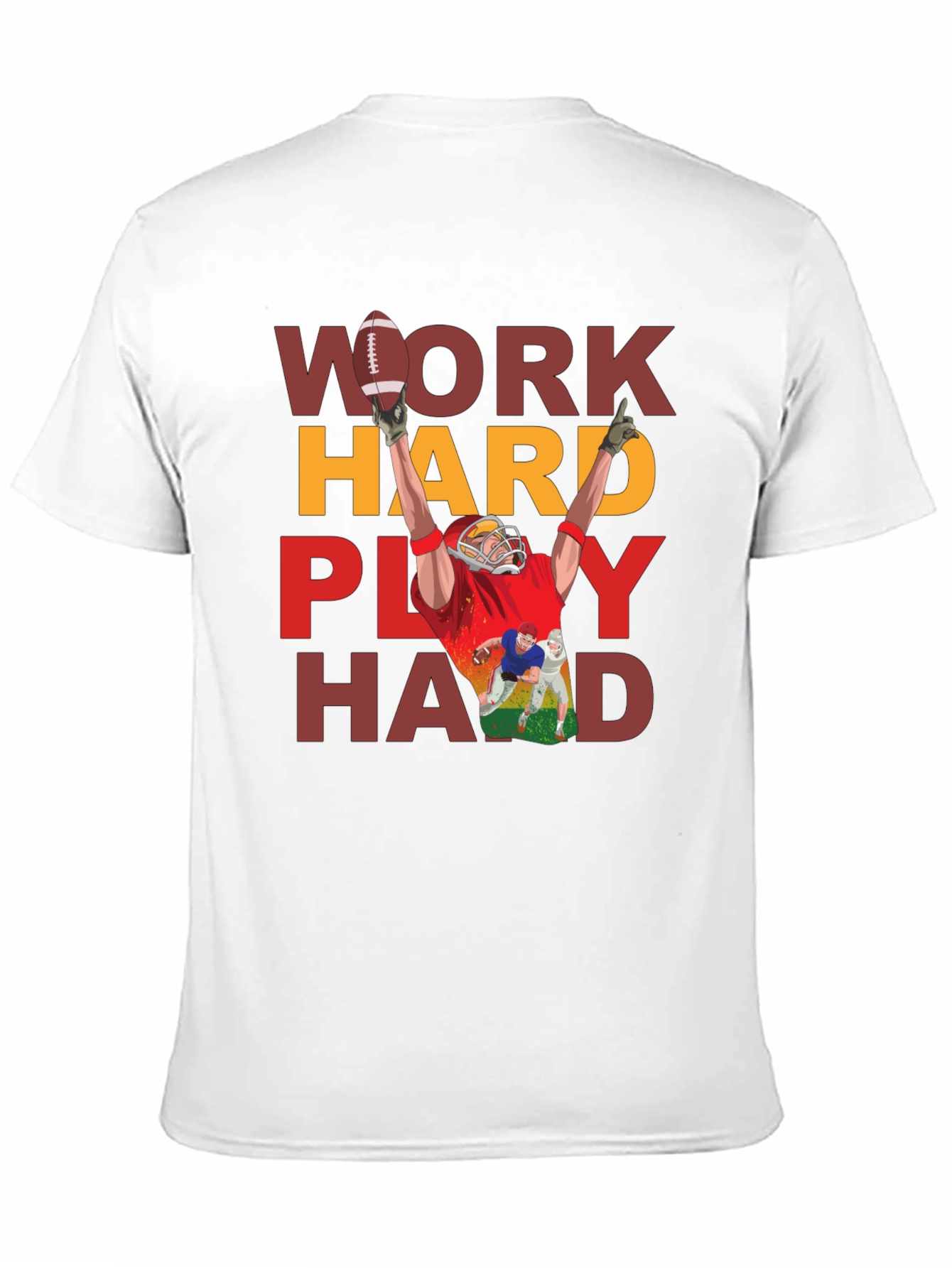 Work Hard Play Hard Football T-Shirt