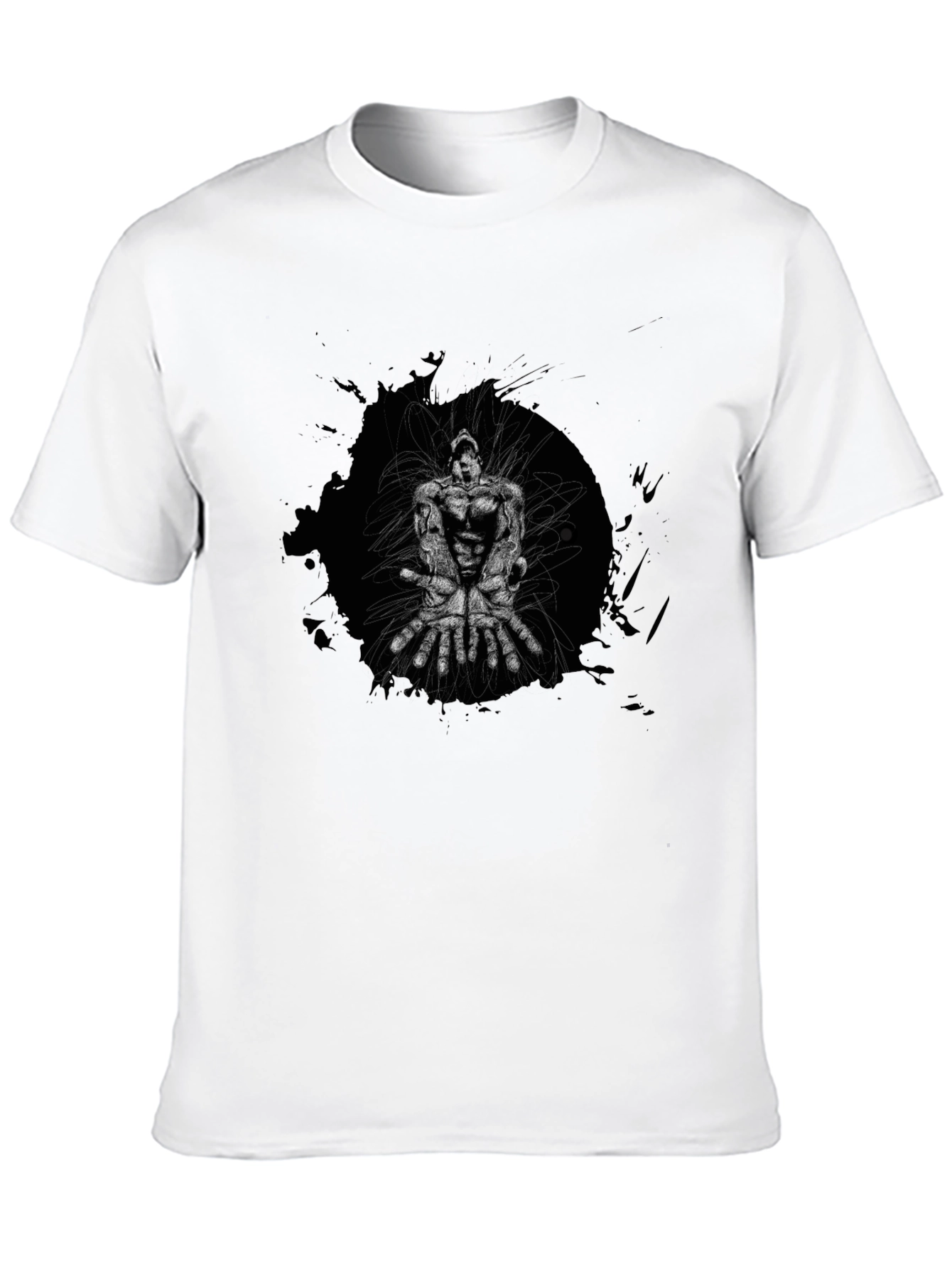 Graphic Print Black Crew Neck T-Shirt