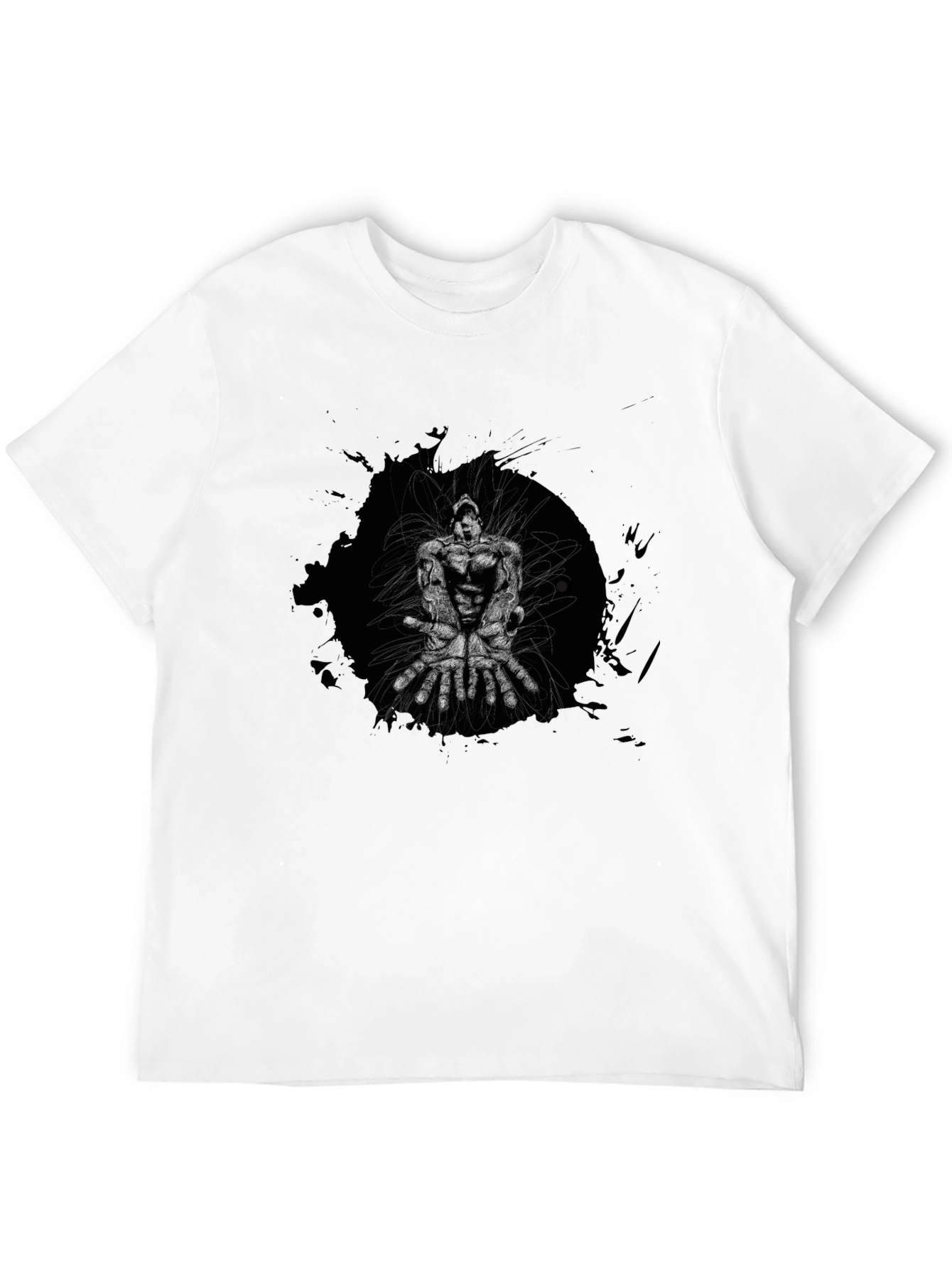 Graphic Print Black Crew Neck T-Shirt