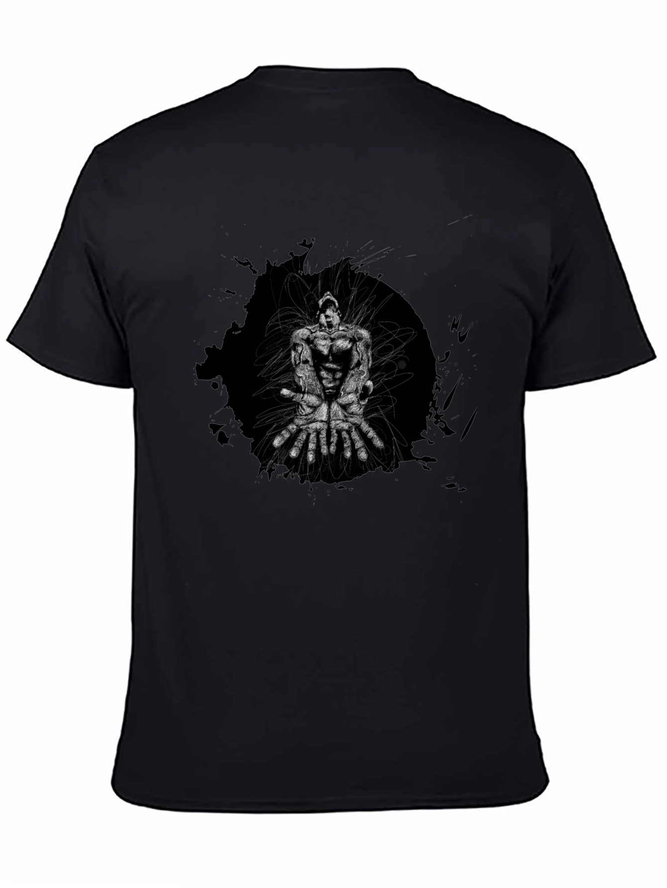 Graphic Print Black Crew Neck T-Shirt