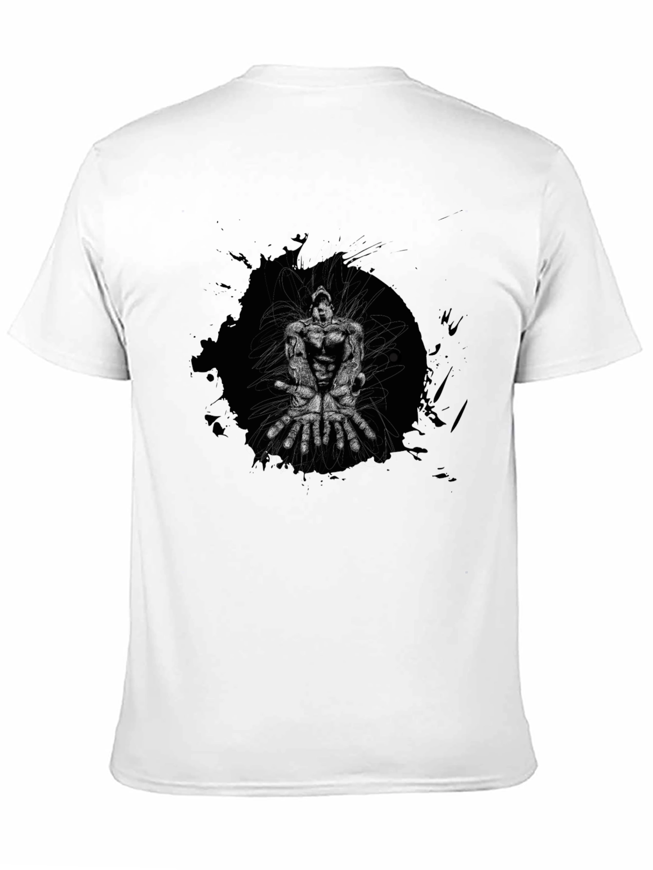Graphic Print Black Crew Neck T-Shirt