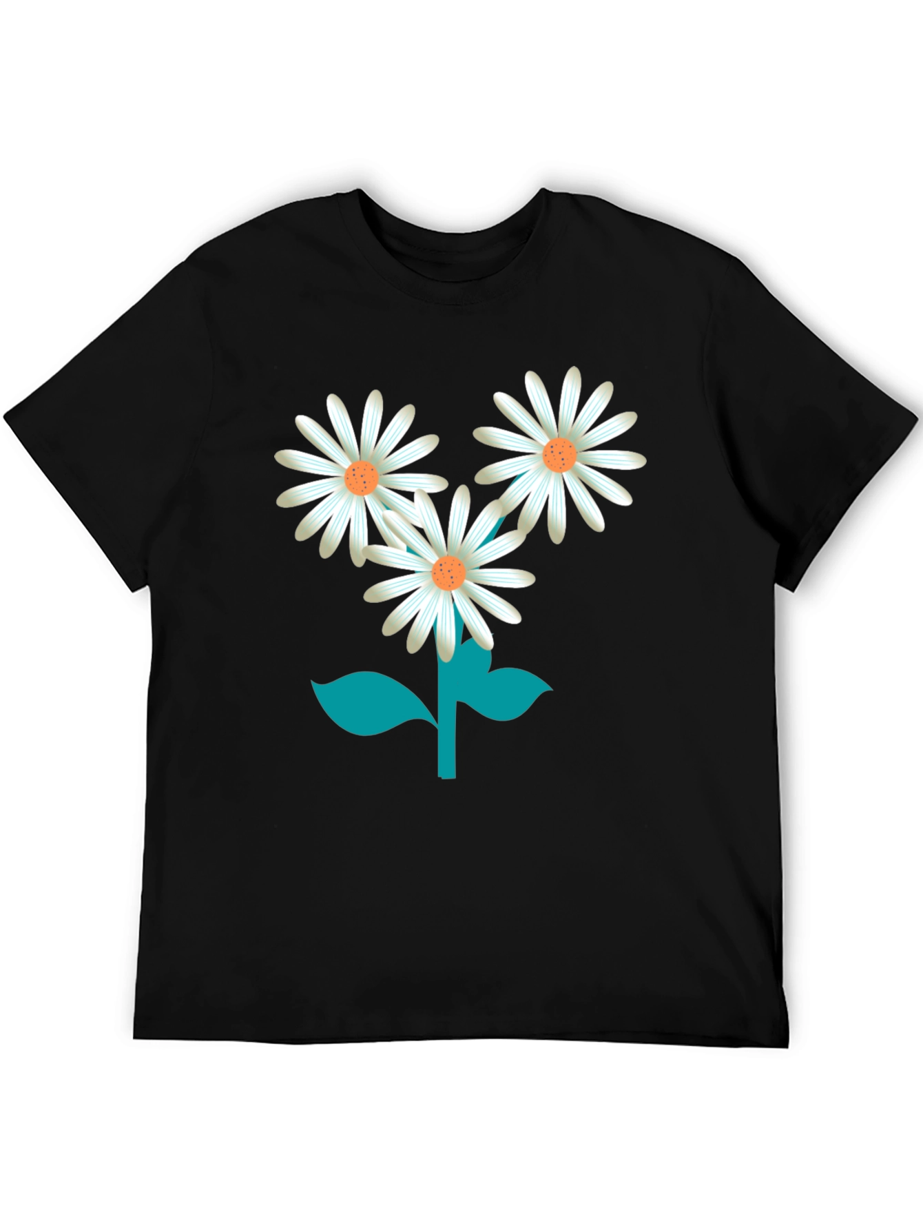 Daisy Flower Graphic Tee - Stylish Unisex Black T-Shirt