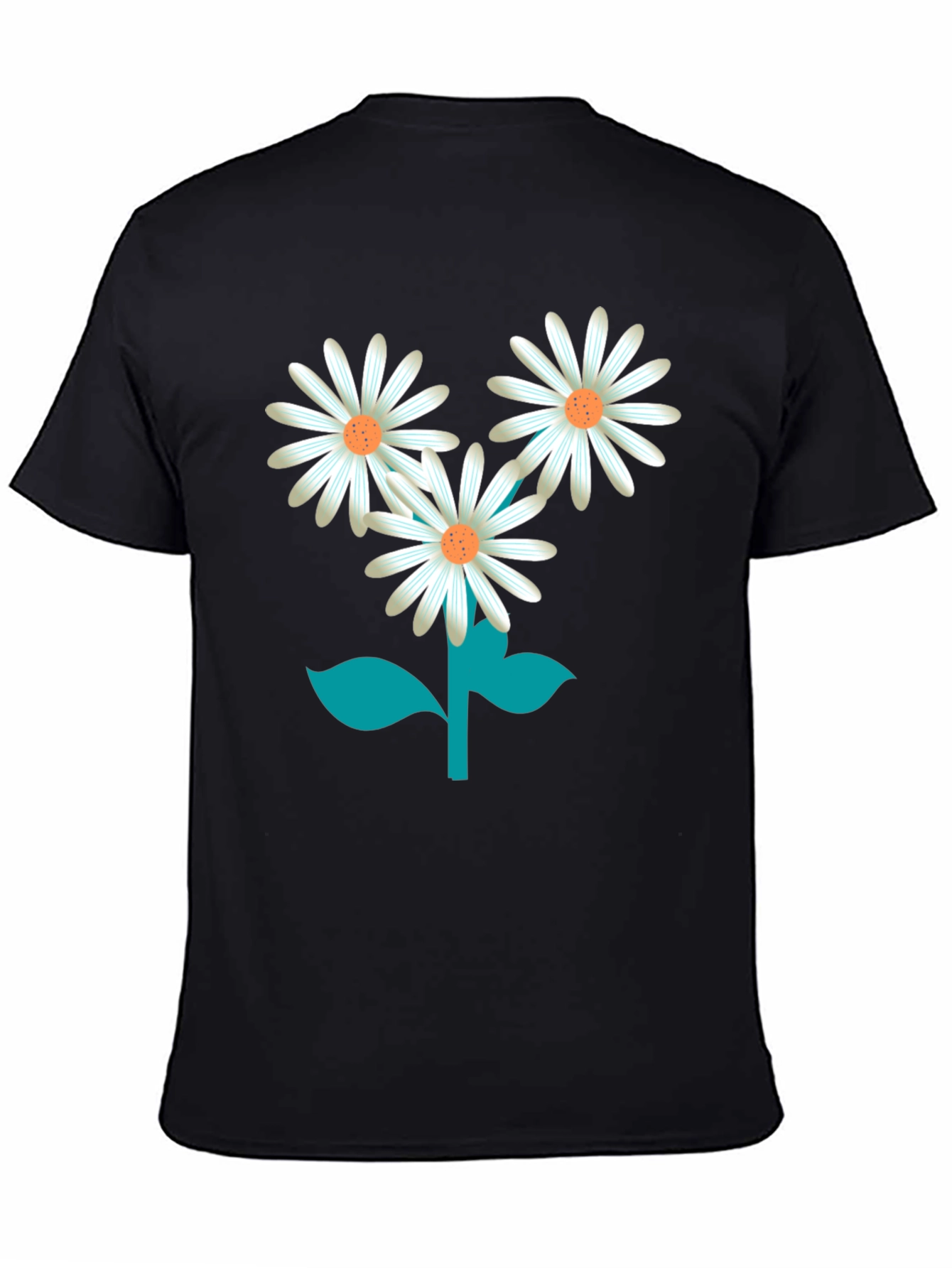 Daisy Flower Graphic Tee - Stylish Unisex Black T-Shirt